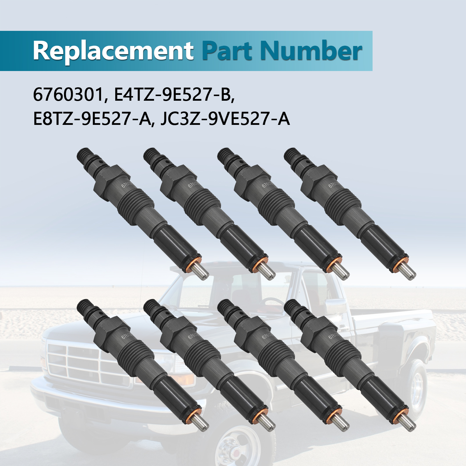 Fuel Injector Nozzle 6760301 (8 pcs) fit for Ford F250/F350 1983-1994 IDI 6.9L 7.3L, Non fit for Powerstroke Diesel 