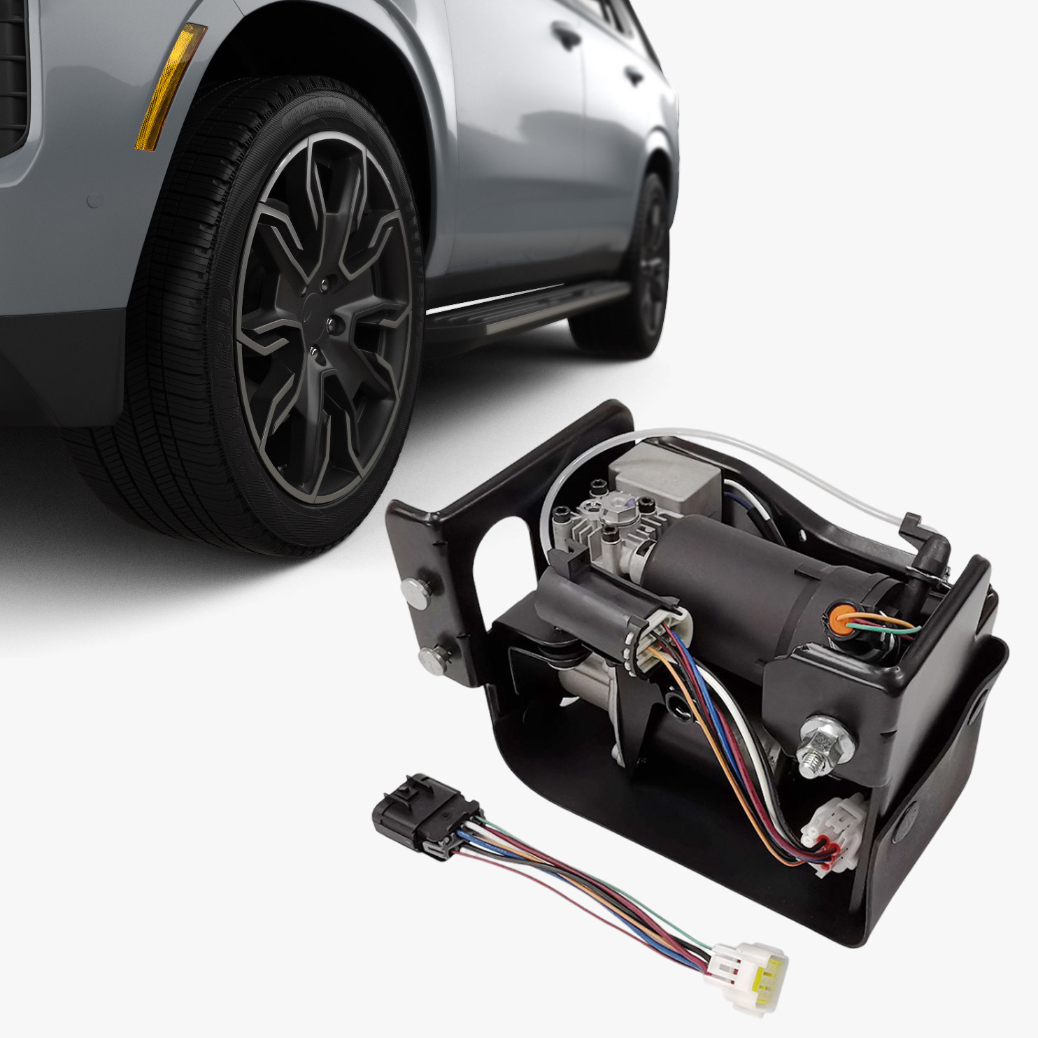 Air Suspension Compressor Replacement For Cadillac Escalade, Chevy Tahoe, GMC Yukon (2001-2016)