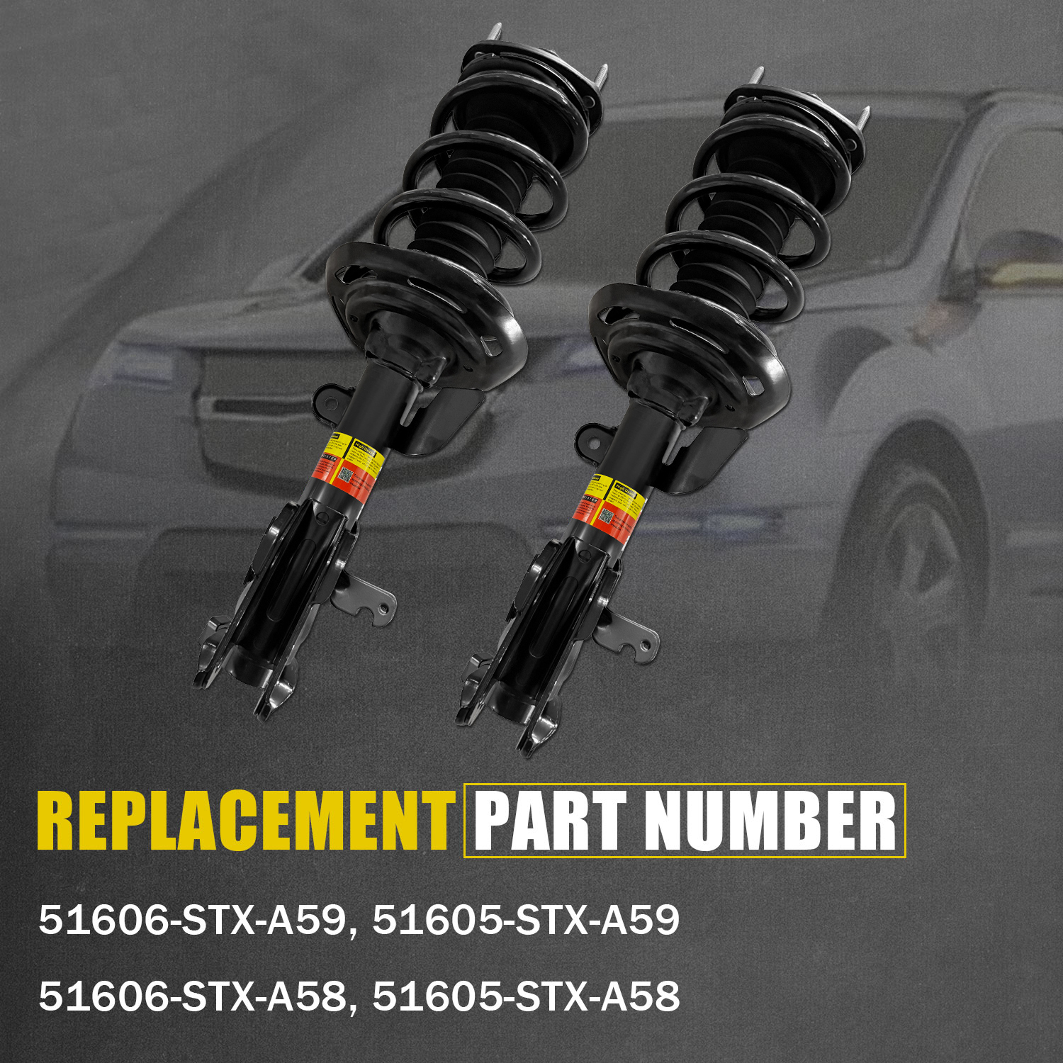 2PCS Front Shock Struts Assy For Acura MDX ZDX 2010-2013 3.7L V6, With Advanced Magnetic Ride Control (MRC)