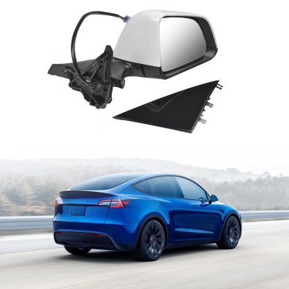 White Mirror With Anti-Glare Exterior View Mirror Fit for Tesla Model Y 2020-2023 - Right Passenger Side 