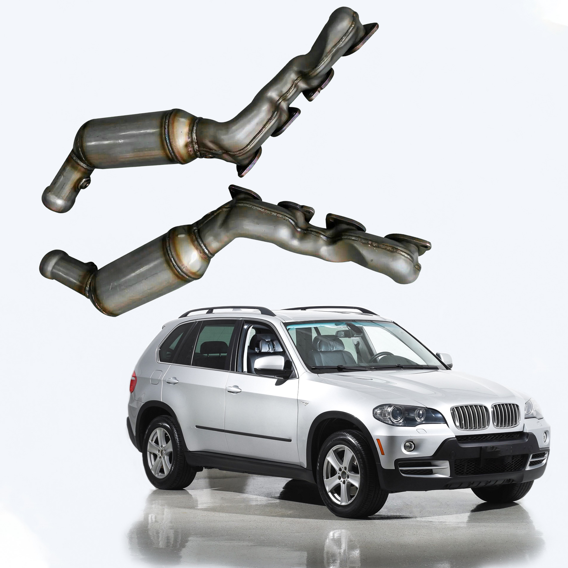 2007-2013 BMW X5 E70 4.8I Pair Left & Right Catalytic Converters 18407568013
