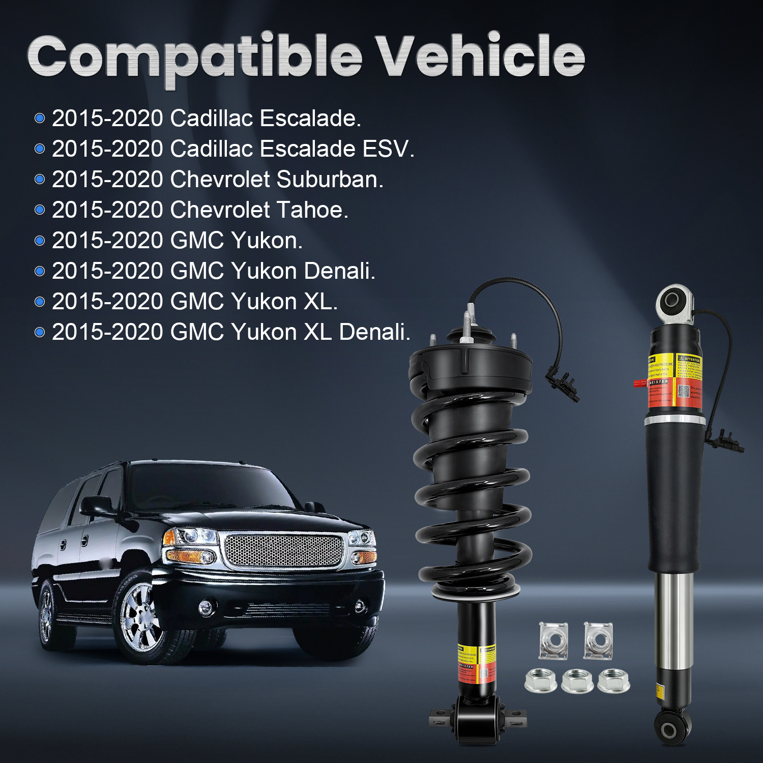 2015-2020 Front Struts and Rear Shocks Kit Fit for Chevrolet Suburban Tahoe Cadillac Escalade ESV GMC Yukon Denali 84176631 84176675