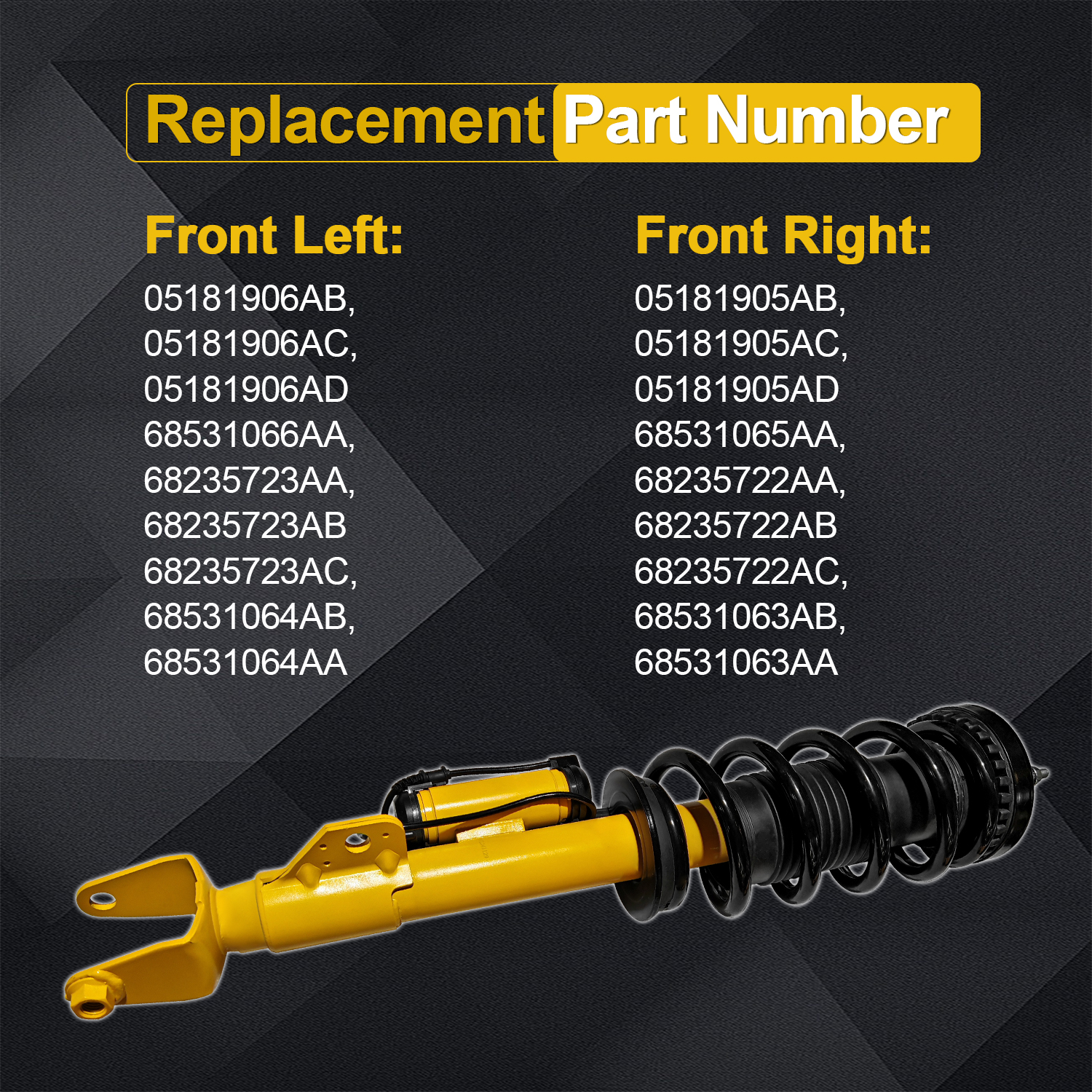 Front Shock Absorber Assembly for 2012–2023 Dodge Challenger & Charger
