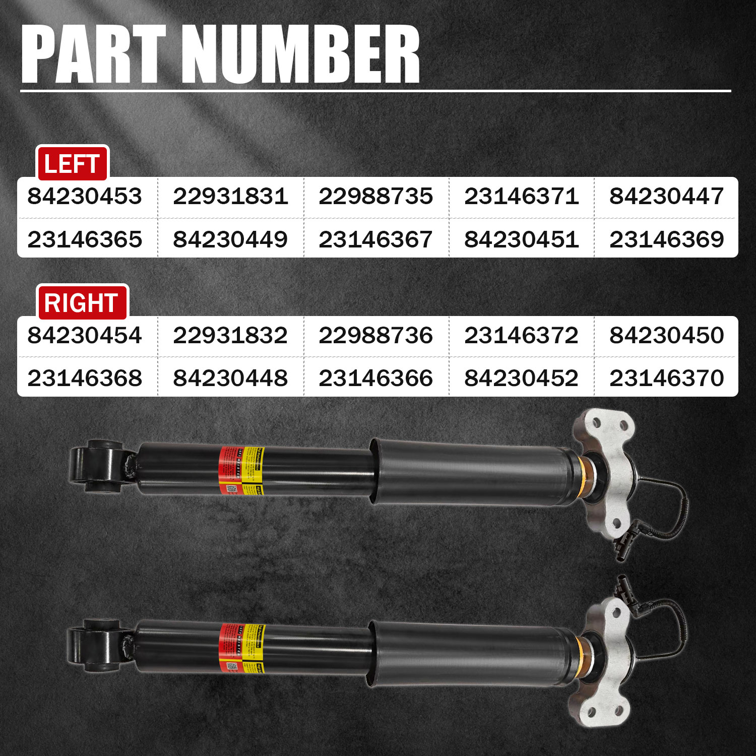 2pcs 2013-2019 Cadillac ATS CTS Rear Shock Absorber With Electric #84230451 #84230454