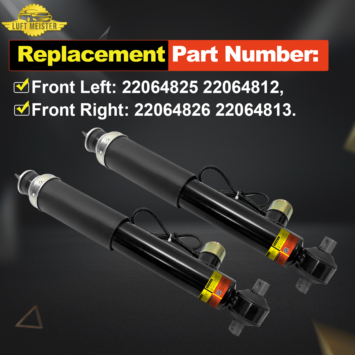 Pair Front Shock Absorbers Struts w/Adaptive fit for Chevrolet Corvette C5 1997-2002