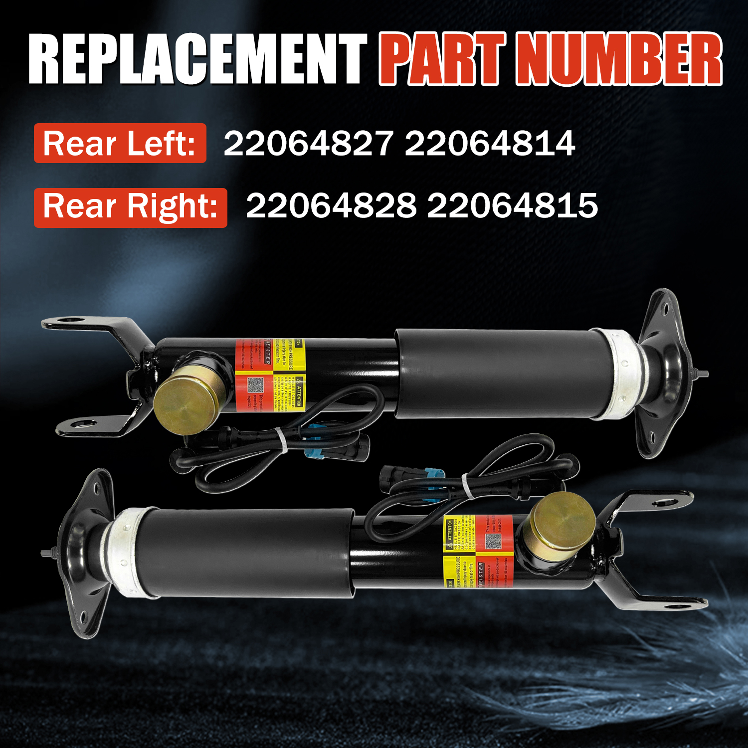 Pair Rear Shock Absorber Struts Assembly w/Adaptive fit for Chevrolet Corvette C5 1997-2002