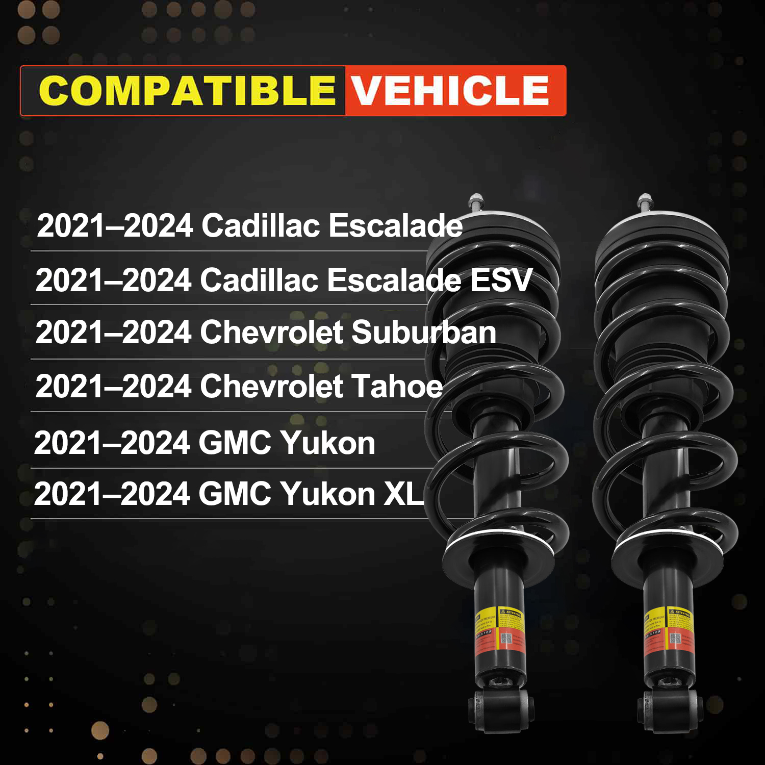 Rear Shock Struts fit for Cadillac Escalade / Suburban / Tahoe / Yukon XL (2021–2024), with Magnetic Ride Control 