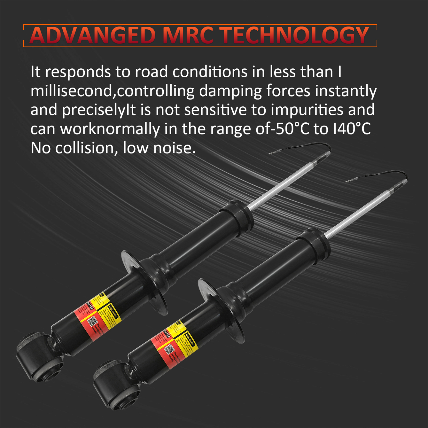 2PCS Rear Shock Absorber w/Magnetic fit for Cadillac Escalade ESV, Chevy Suburban Tahoe, GMC Yukon XL 2021-2024 84808104 84808106