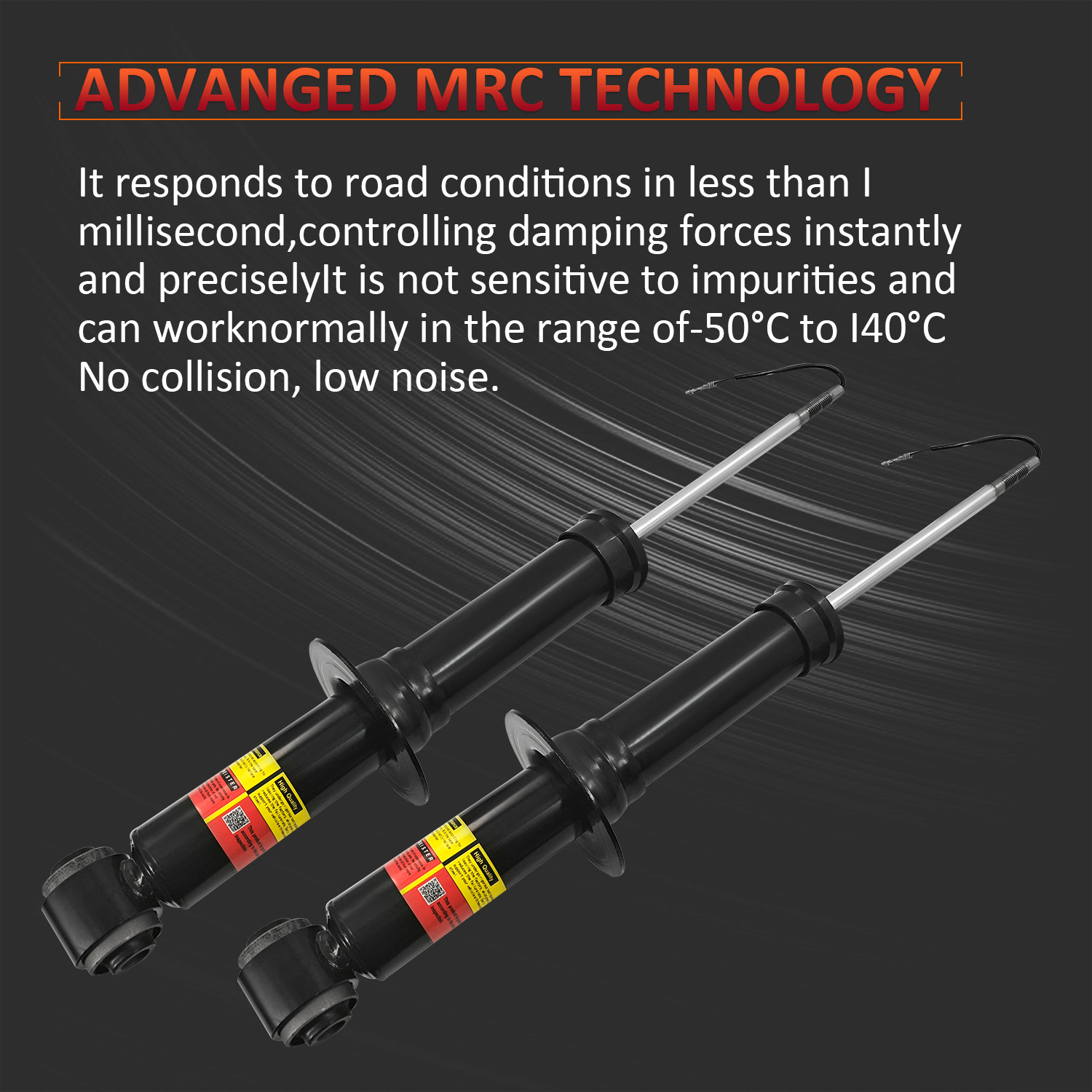 2PCS Rear Shock Absorber w/Magnetic fit for Cadillac Escalade ESV, Chevy Suburban Tahoe, GMC Yukon XL 2021-2024 84808104 84808106