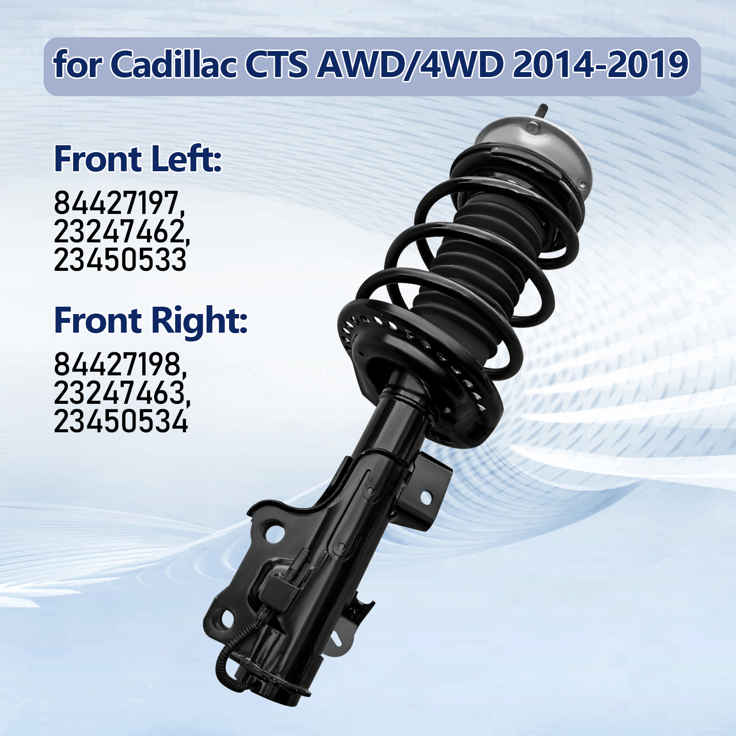 Pair Front Suspension Shock Absorber Assembly Kit Fit for 2014-2019 Cadillac CTS AWD/4WD