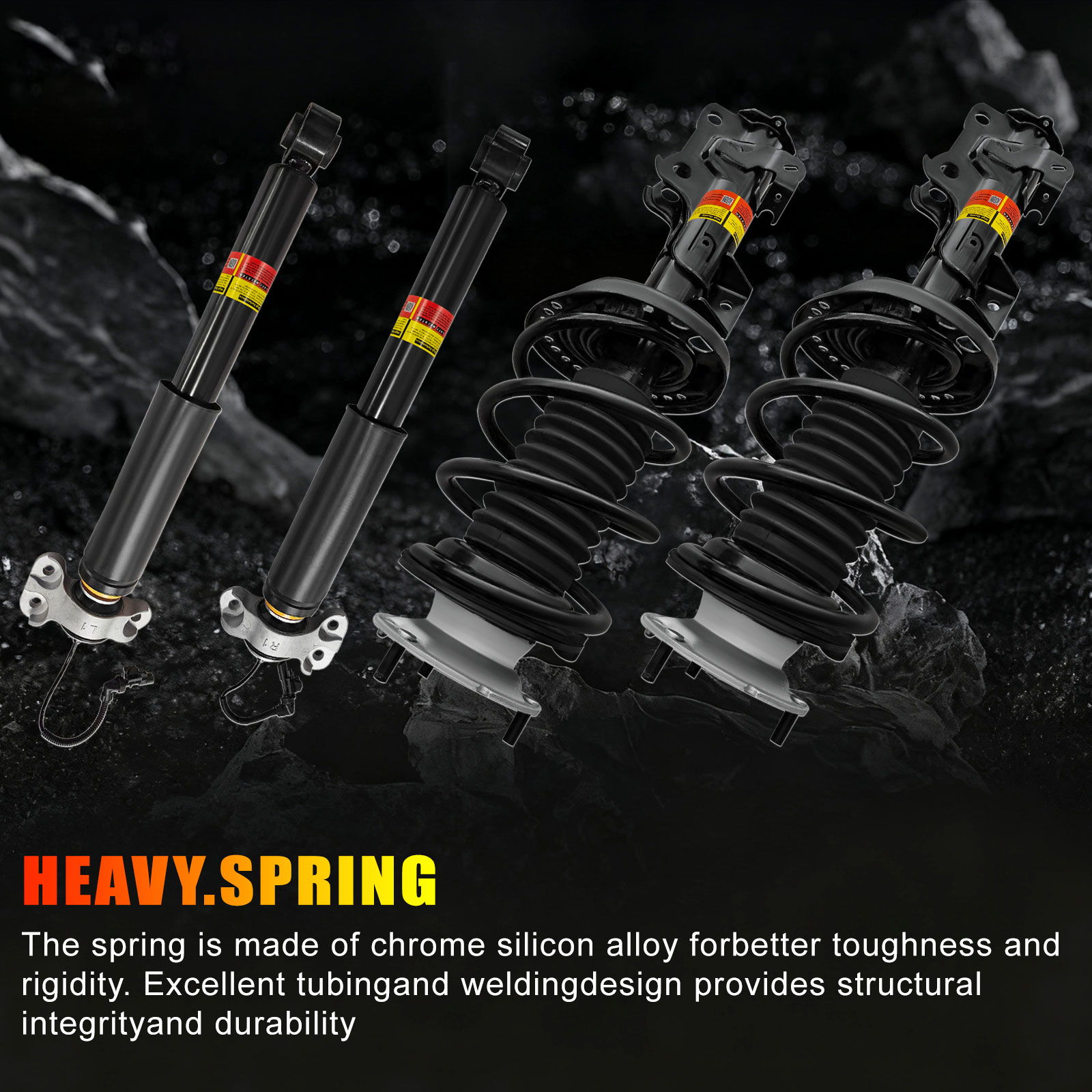 2 Pair Magnetic Front and Rear Suspension Shock Absorber Assembly Kit Fit for 2014-2019 Cadillac CTS AWD