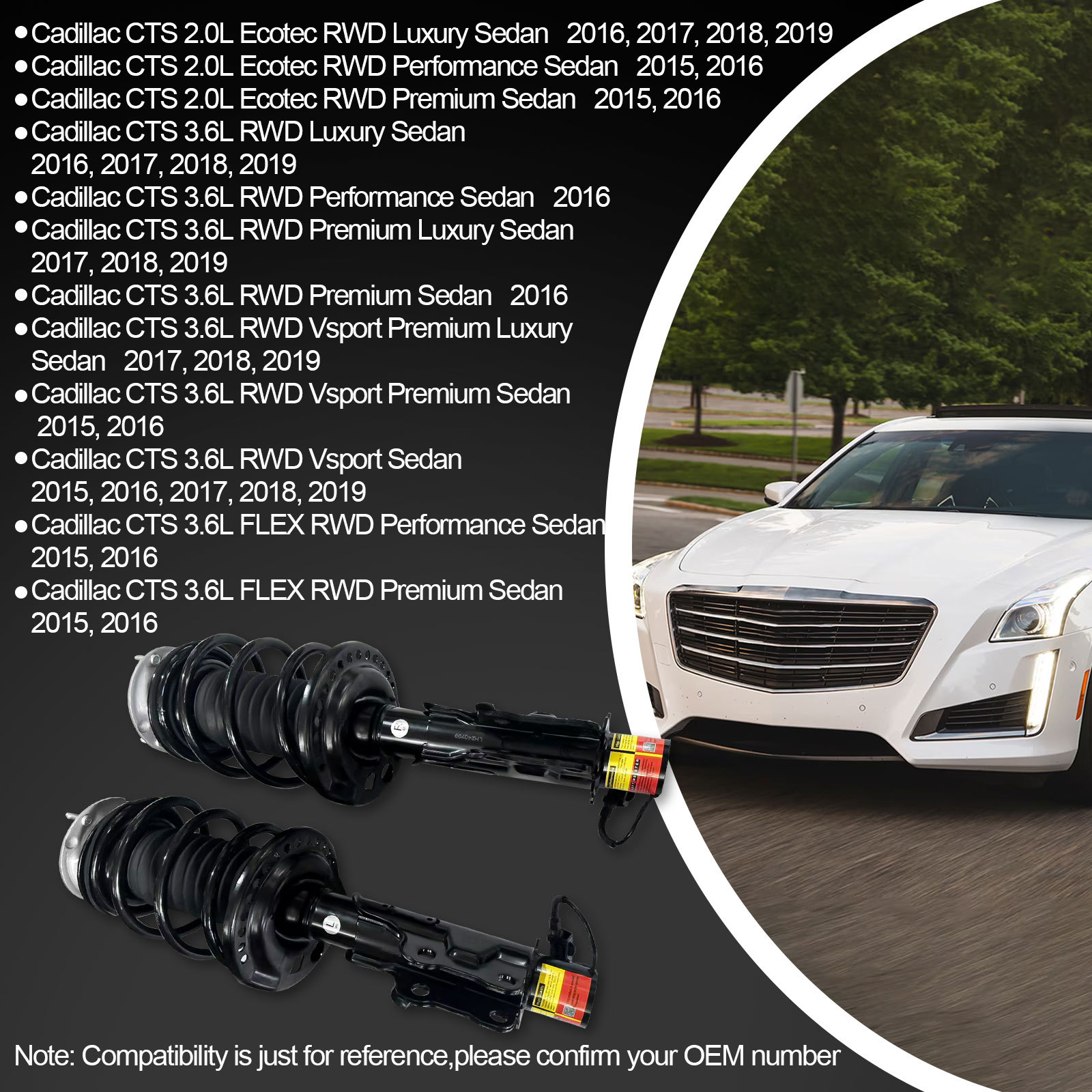 2014-2020 Cadillac CTS Front Magnetic Shock Struts Assembly 23247462 (Only fit for 2WD )