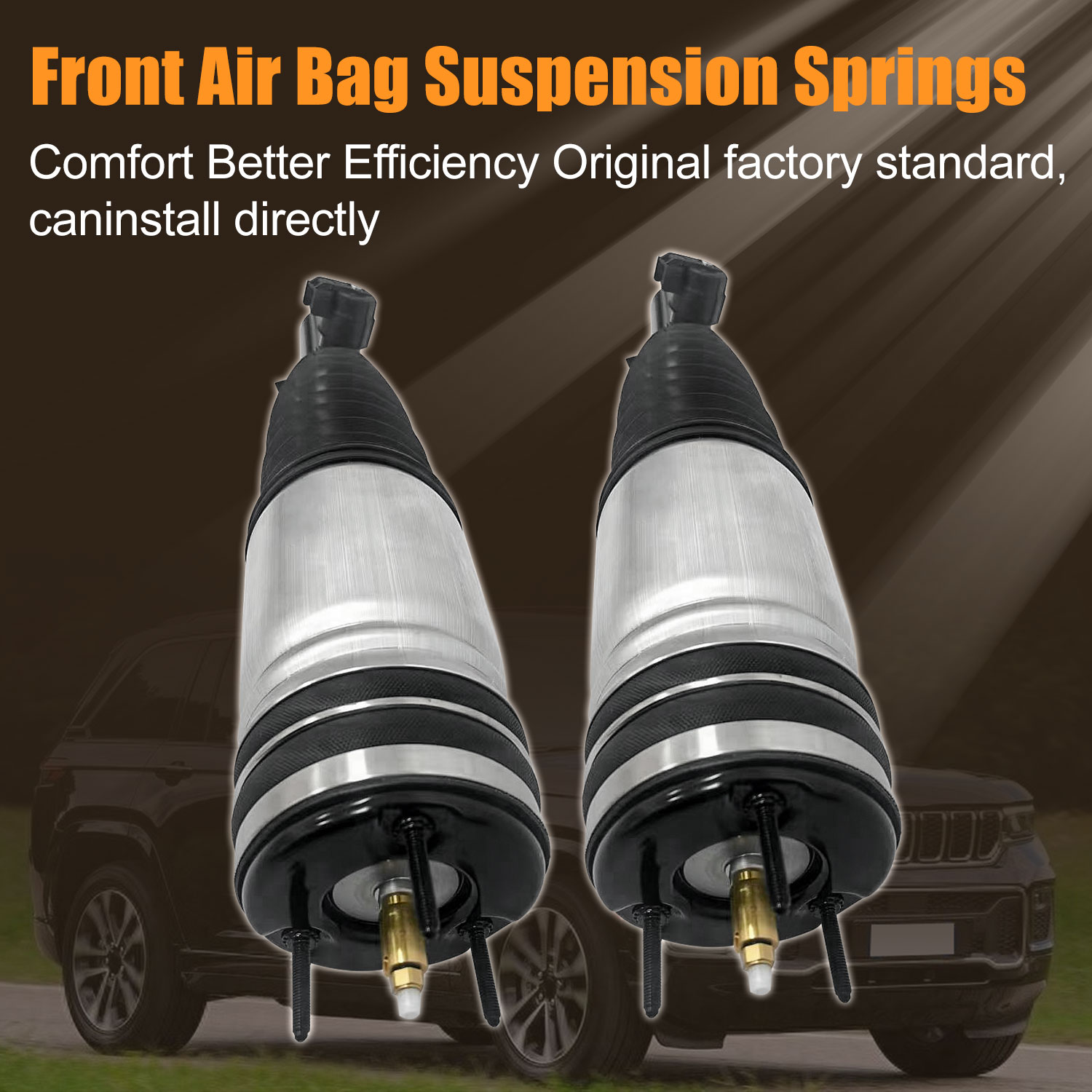 Pair Front Air Suspension Shock Struts Compatible with Jeep Grand Cherokee 2021-2025