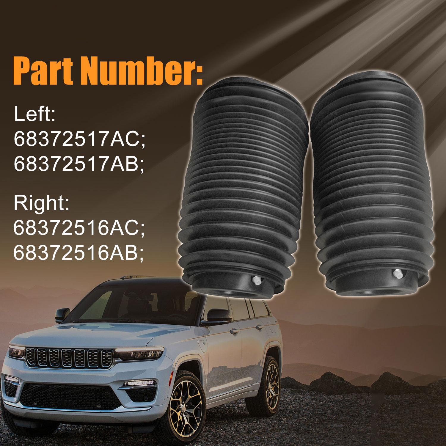 1Pair Rear Air Suspension Spring Bags Fit for Jeep Grand Cherokee 2021-2025