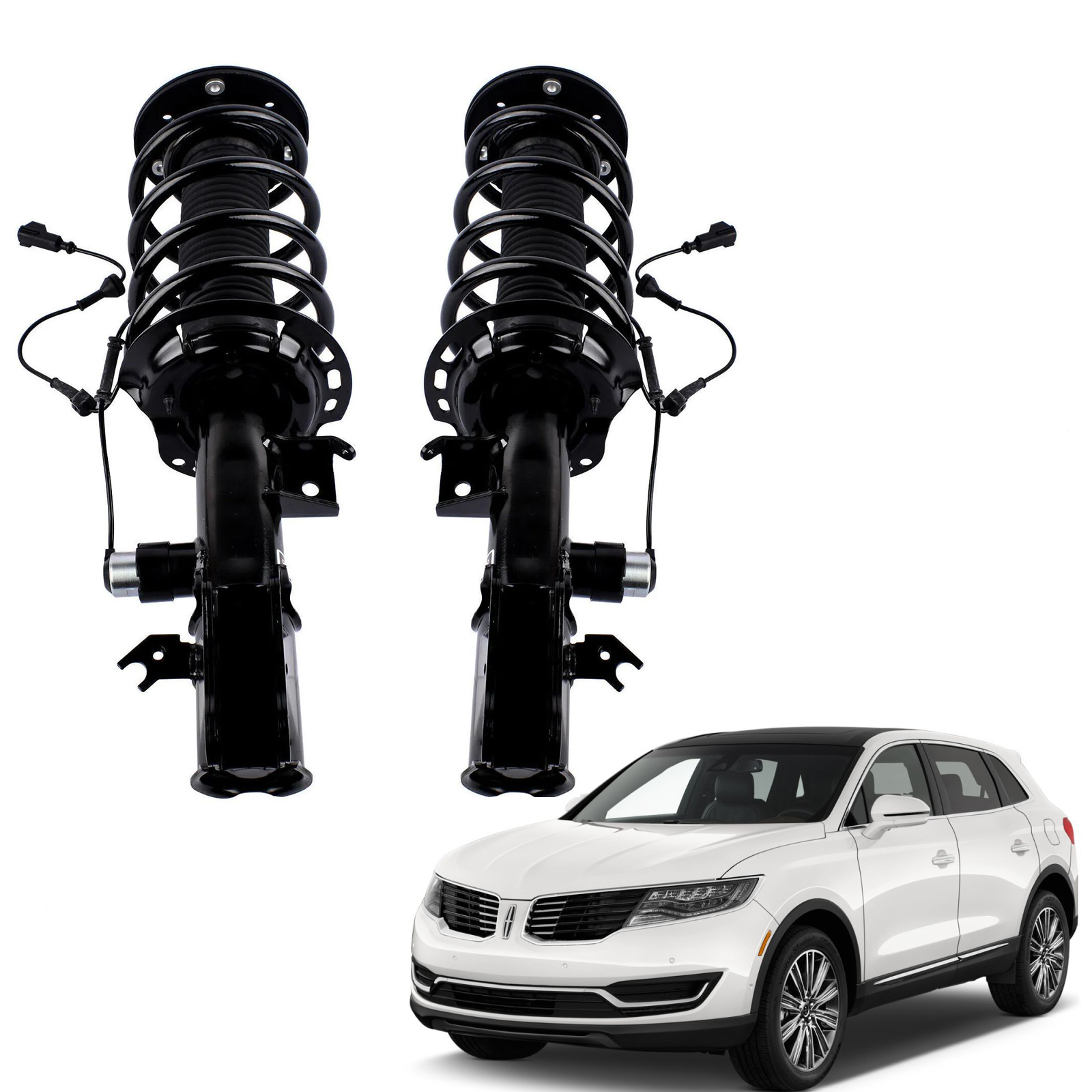 Pair Front Electric Shock Absorber Assembly Kit fit for Lincoln MKX 2016-2018, Lincoln Nautilus 2019