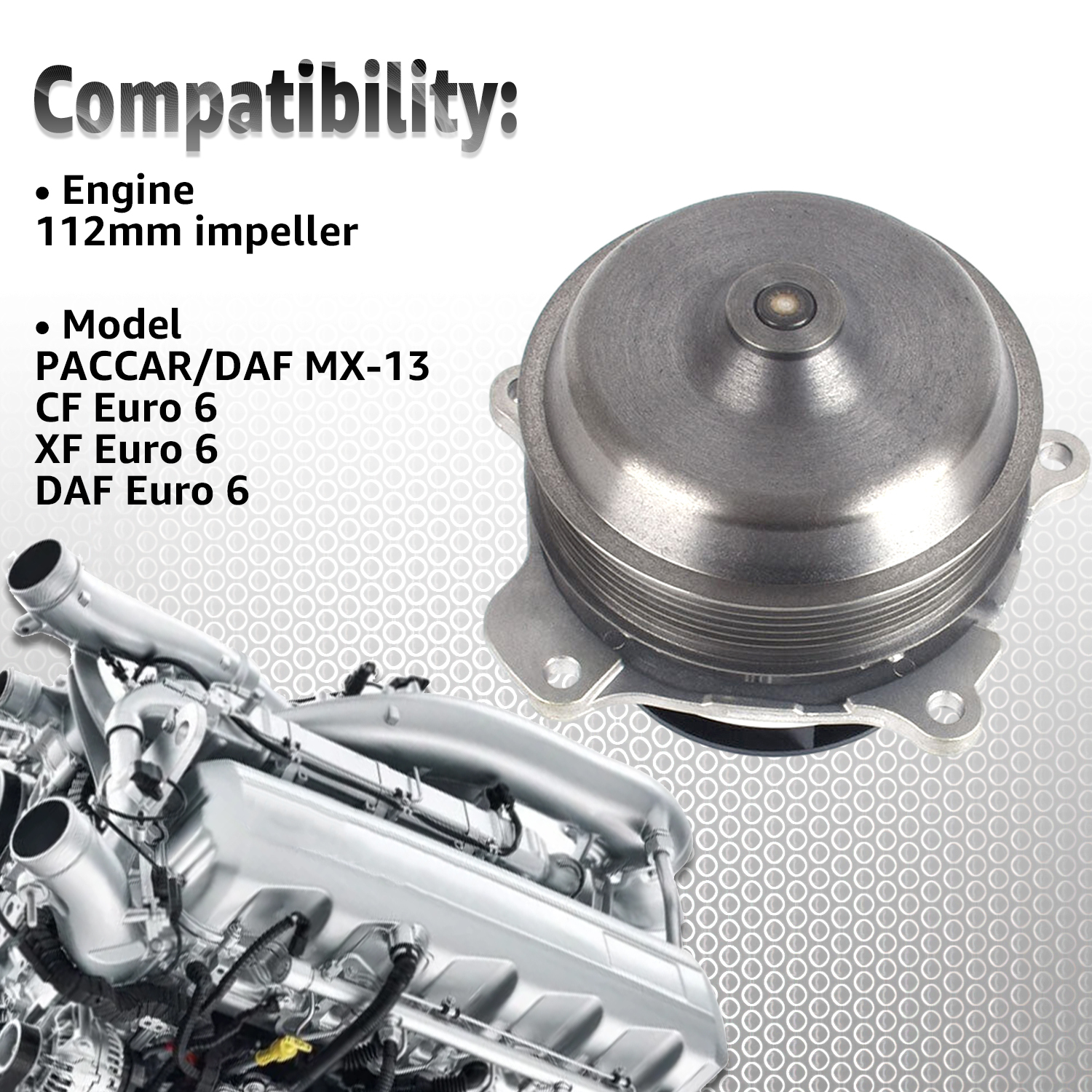 Engine Water Pump Fit For PACCAR/DAF MX-13, CF EURO 6, XF EURO 6, DAF EURO 6