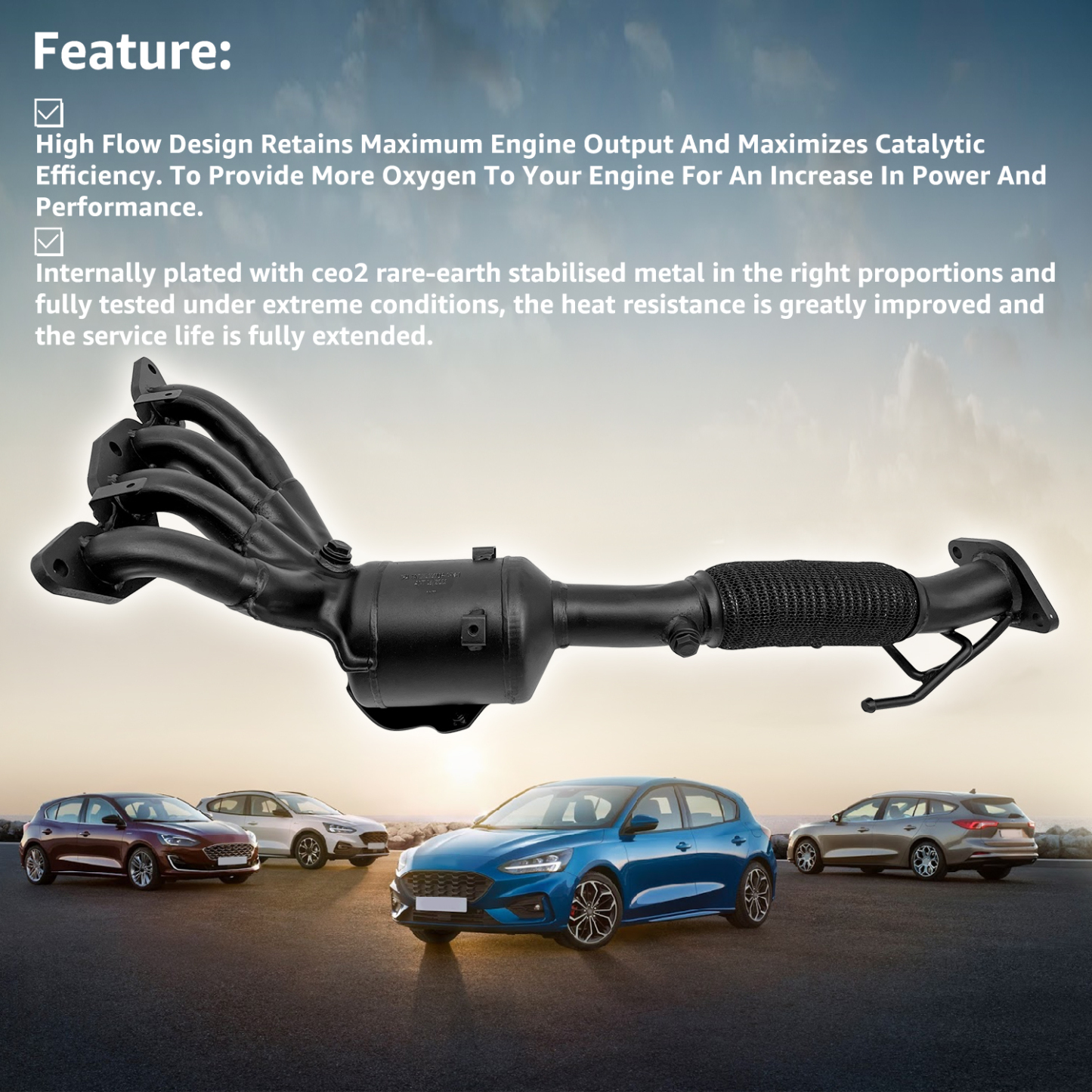 Front Catalytic Converter Compatible with 2012-2018 Ford Focus 2.0L