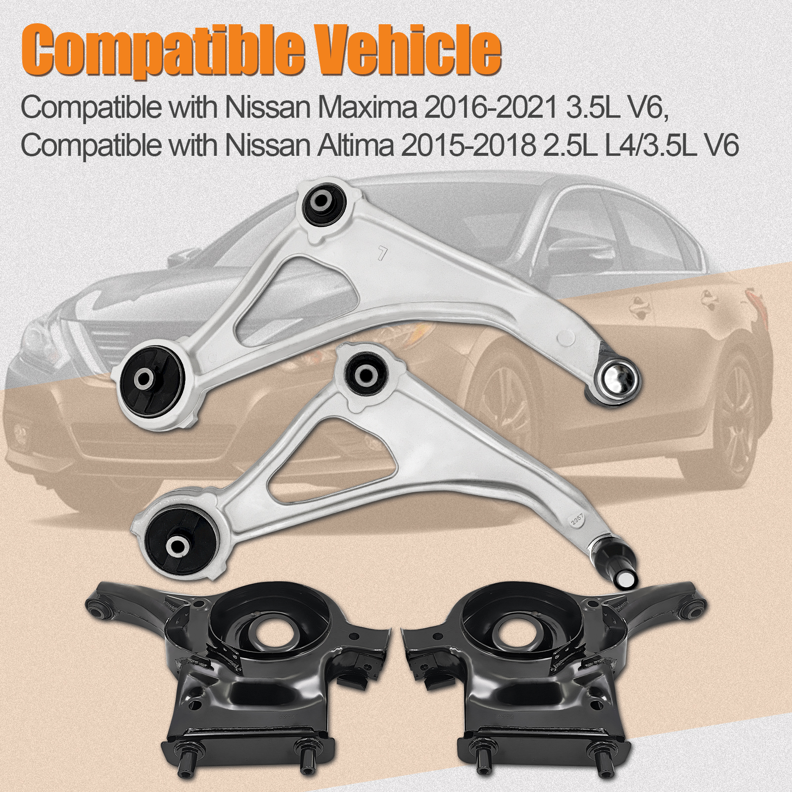 4-Piece Lower Control Arm Kit for Nissan Altima (2015–2018, 2.5L/3.5L) & Maxima (2016–2021, 3.5L) – Front Suspension Kit