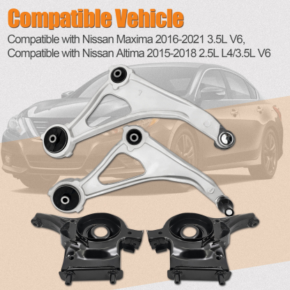 4-Piece Lower Control Arm Kit for Nissan Altima (2015–2018, 2.5L/3.5L) & Maxima (2016–2021, 3.5L) – Front Suspension Kit