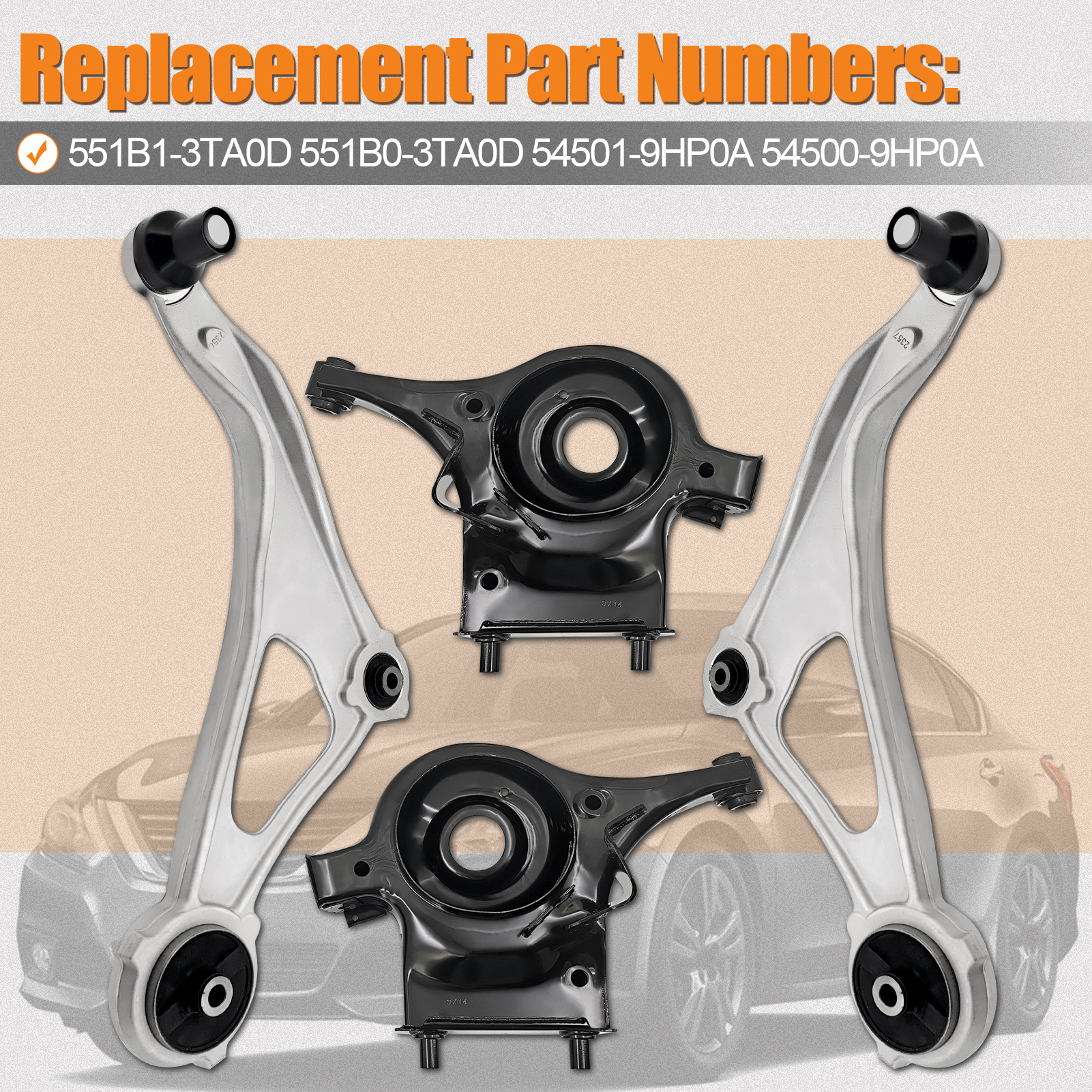 4-Piece Lower Control Arm Kit for Nissan Altima (2015–2018, 2.5L/3.5L) & Maxima (2016–2021, 3.5L) – Front Suspension Kit