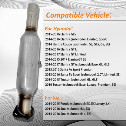 Catalytic Converter for Hyundai Tucson 2014-2016 Santa FE 2014-2015 Kia Soul 2014-2016 2.0L L4