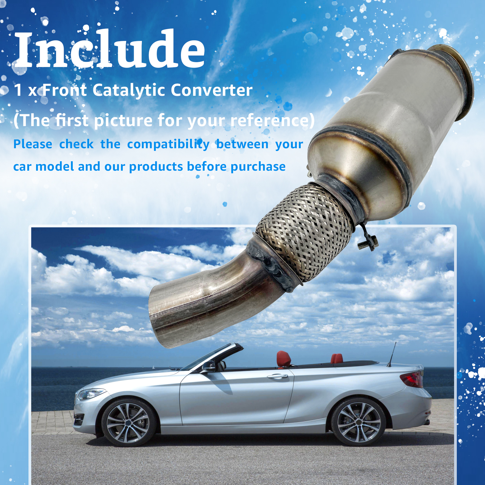 Front Catalytic Converter Fits For 2013-2017 BMW 228i xDrive 320i 328i 428i L4 2.0L