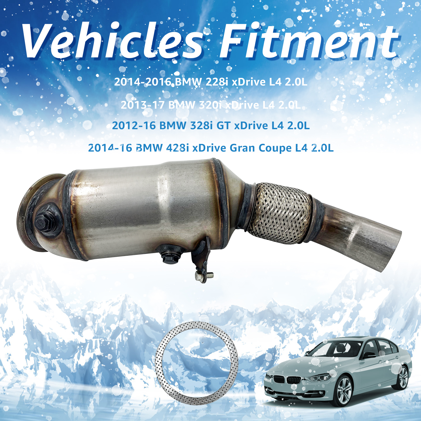 Front Catalytic Converter Fits For 2013-2017 BMW 228i xDrive 320i 328i 428i L4 2.0L