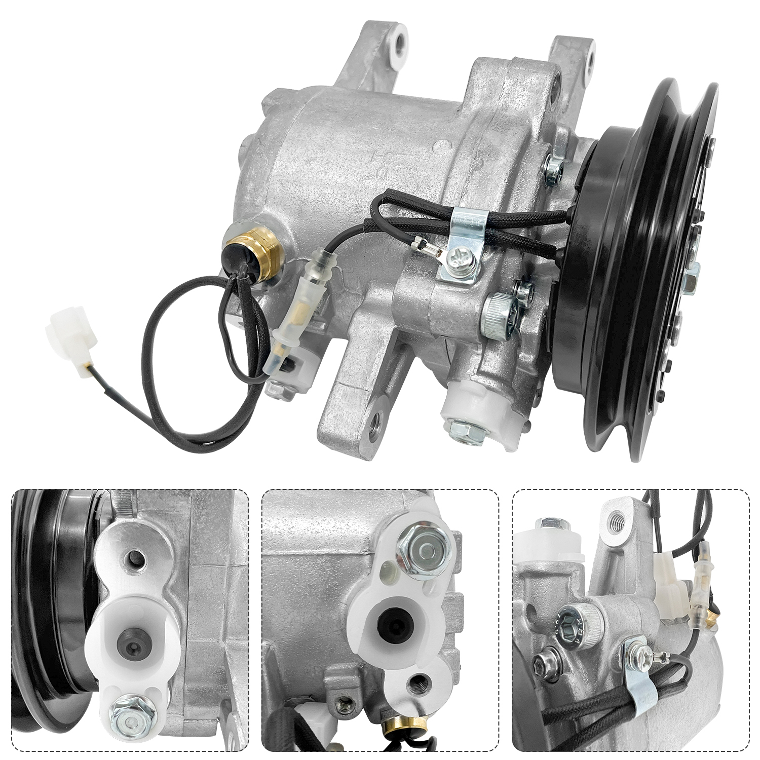 Air Conditioner Compressor + Expansion Valve + Receiver Drier Fit for KUBOTA M96S M108 M108S M110 M5040 M7040 M8540