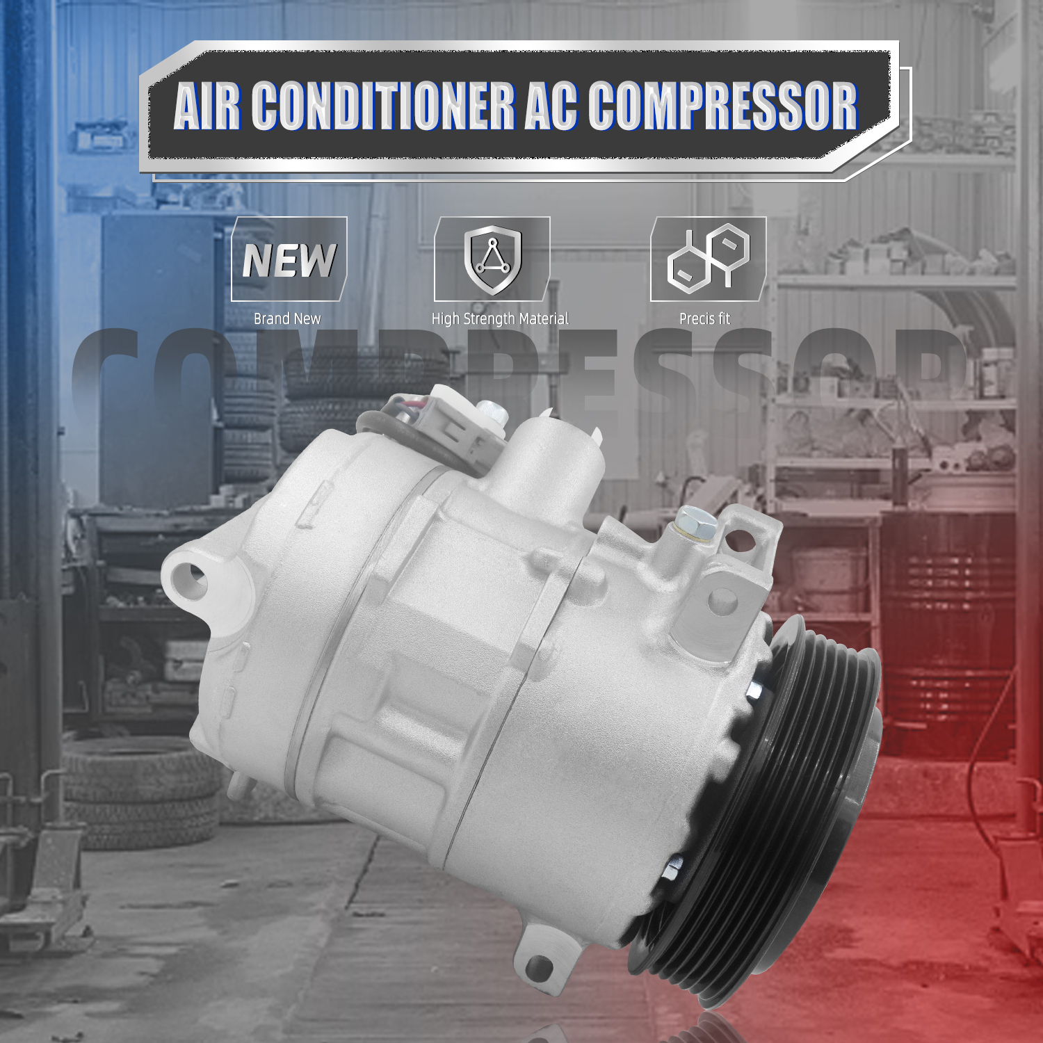 Air Conditioner Compressor w/Clutch Fits for Jeep Compass Patriot 2.0L/2.4L 2009-2017, for Dodge Caliber 1.8L/2.4L 2009, Caliber 2.0L/2.4L 2009-2012