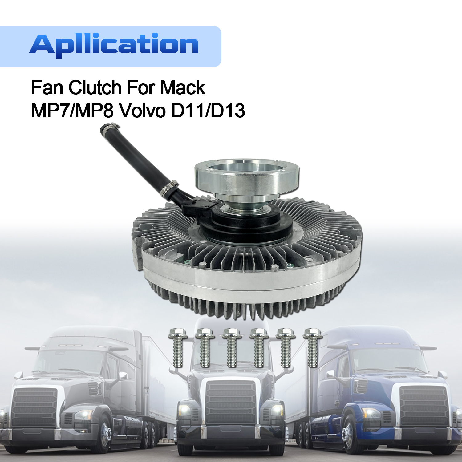 Engine Cooling Fan Clutch for Volvo D13 D11 12.8L 10.8L L6 for Mack MP7 MP8 11L 13L