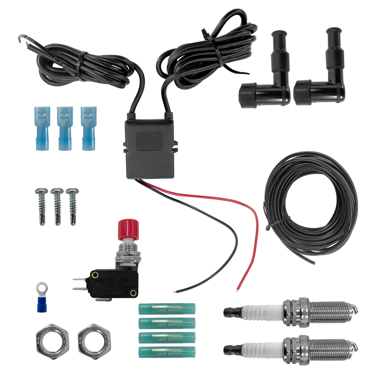 12V Dual Single Flame Thrower Kit Exhaust Flame Sprayer fit for Car and Motorcycle Racing Applications(BFTKAFK-Dual)