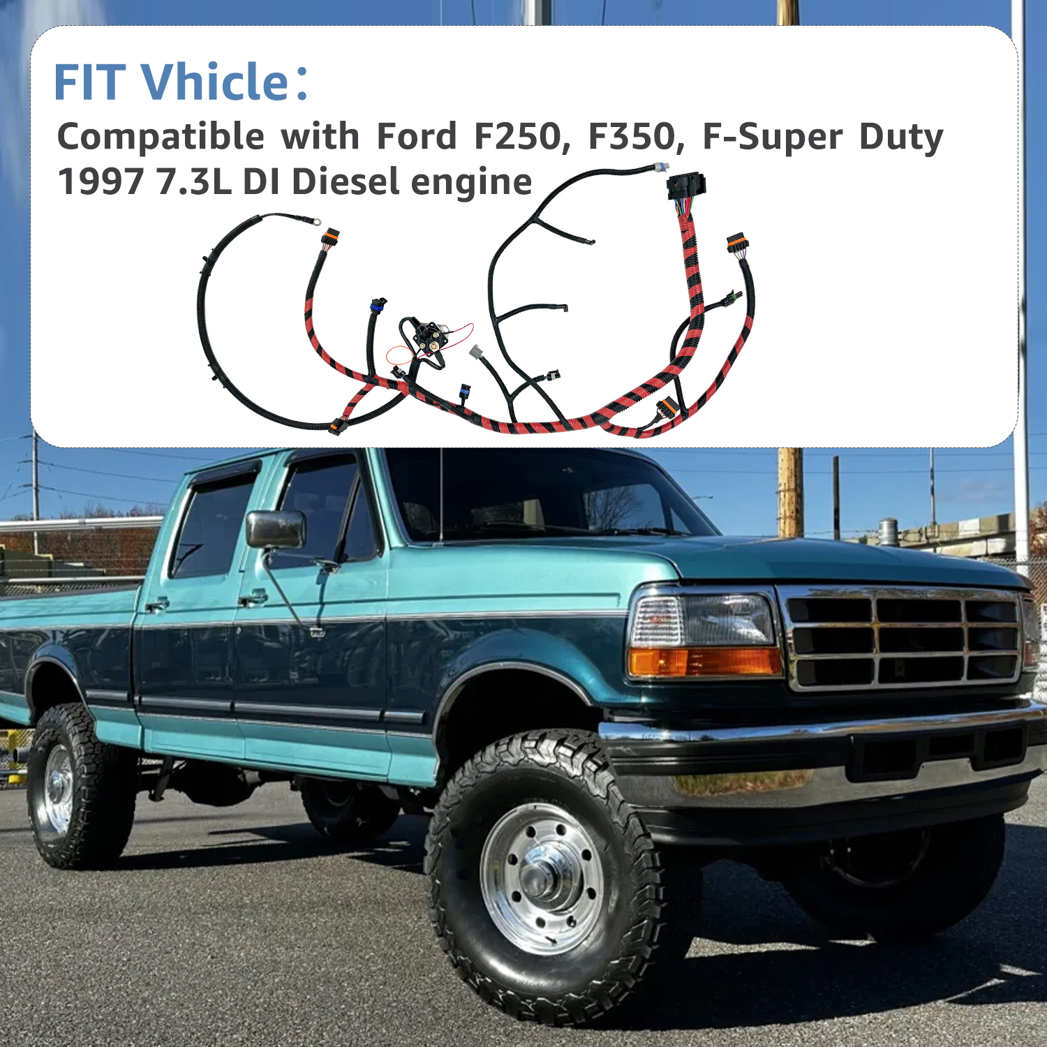 Engine Wiring Harness Assembly Fit for 1997 Ford F-250 HD F-350 F-Super Duty 7.3L Diesel