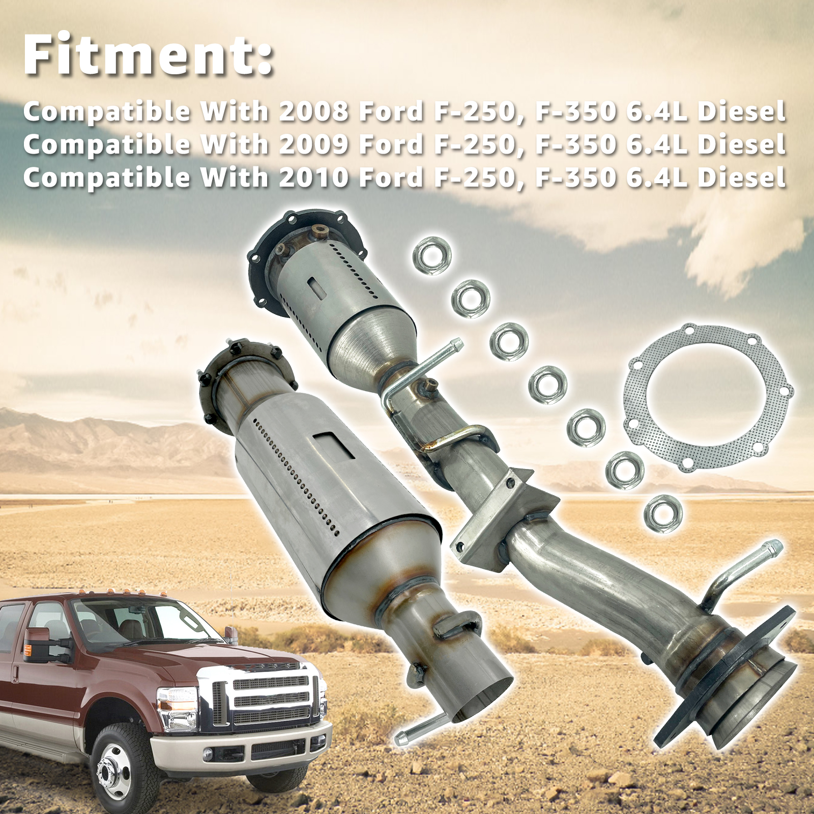 Catalytic Converter Fits For Ford F250 F-350 2008 2009 2010 Super Duty Diesel 6.4L