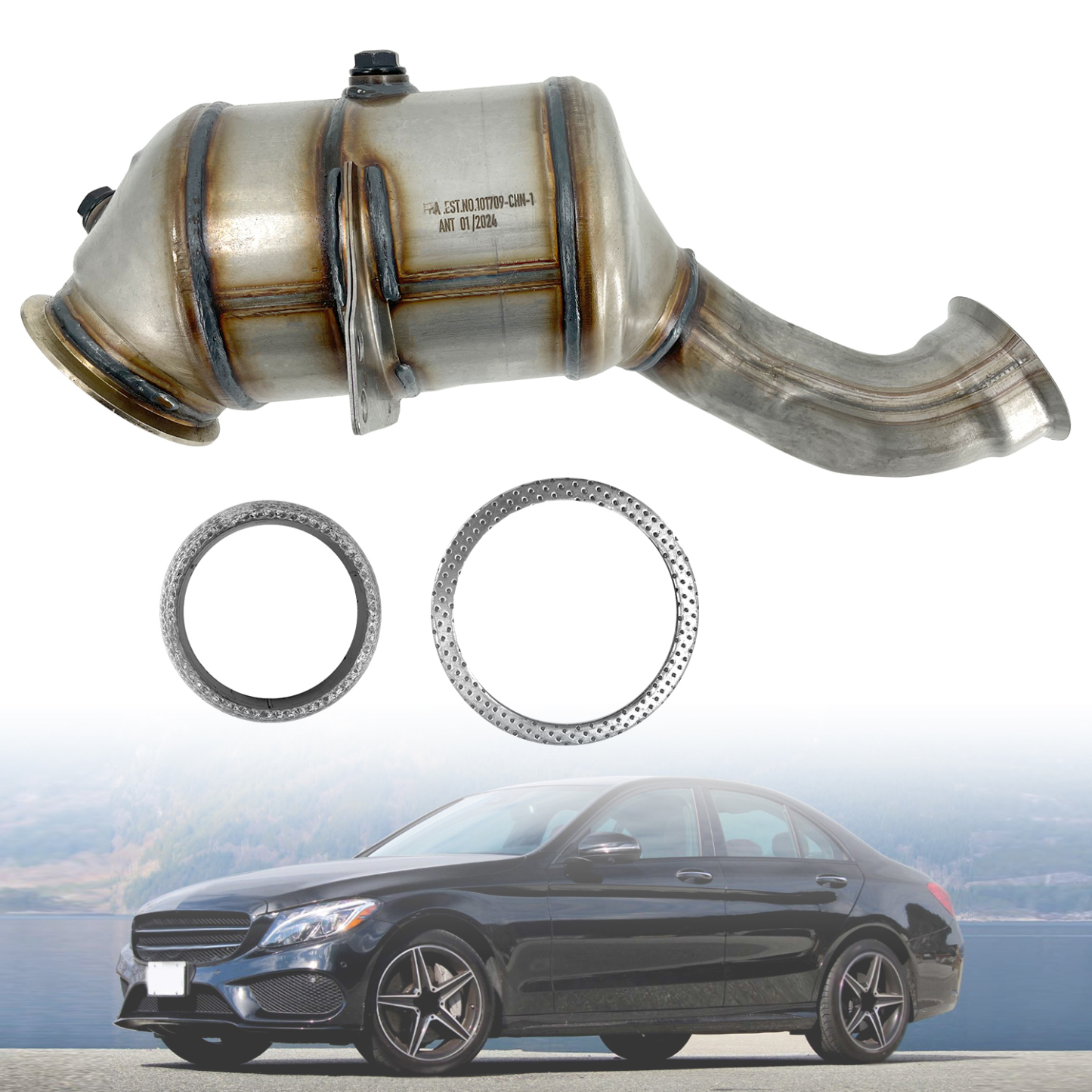 Front Catalytic Converter fit for 2015-2020 Mercedes-Benz C300 E300 GLC300 2.0L