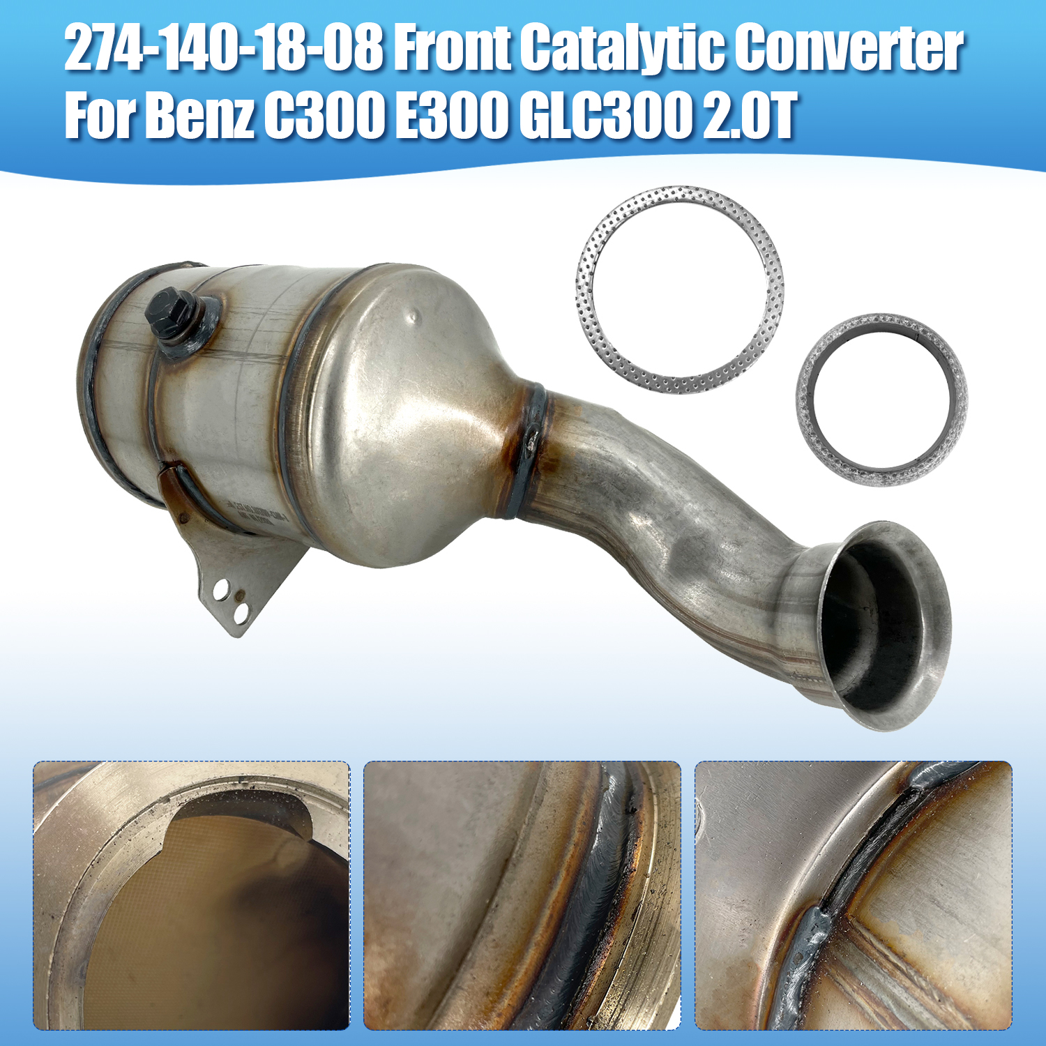 Front Catalytic Converter fit for 2015-2020 Mercedes-Benz C300 E300 GLC300 2.0L