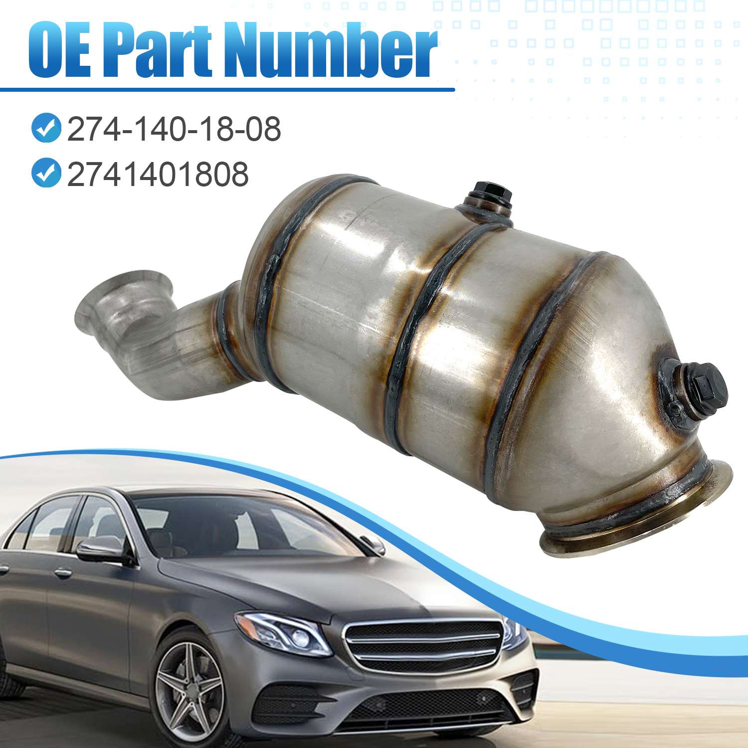 Front Catalytic Converter fit for 2015-2020 Mercedes-Benz C300 E300 GLC300 2.0L