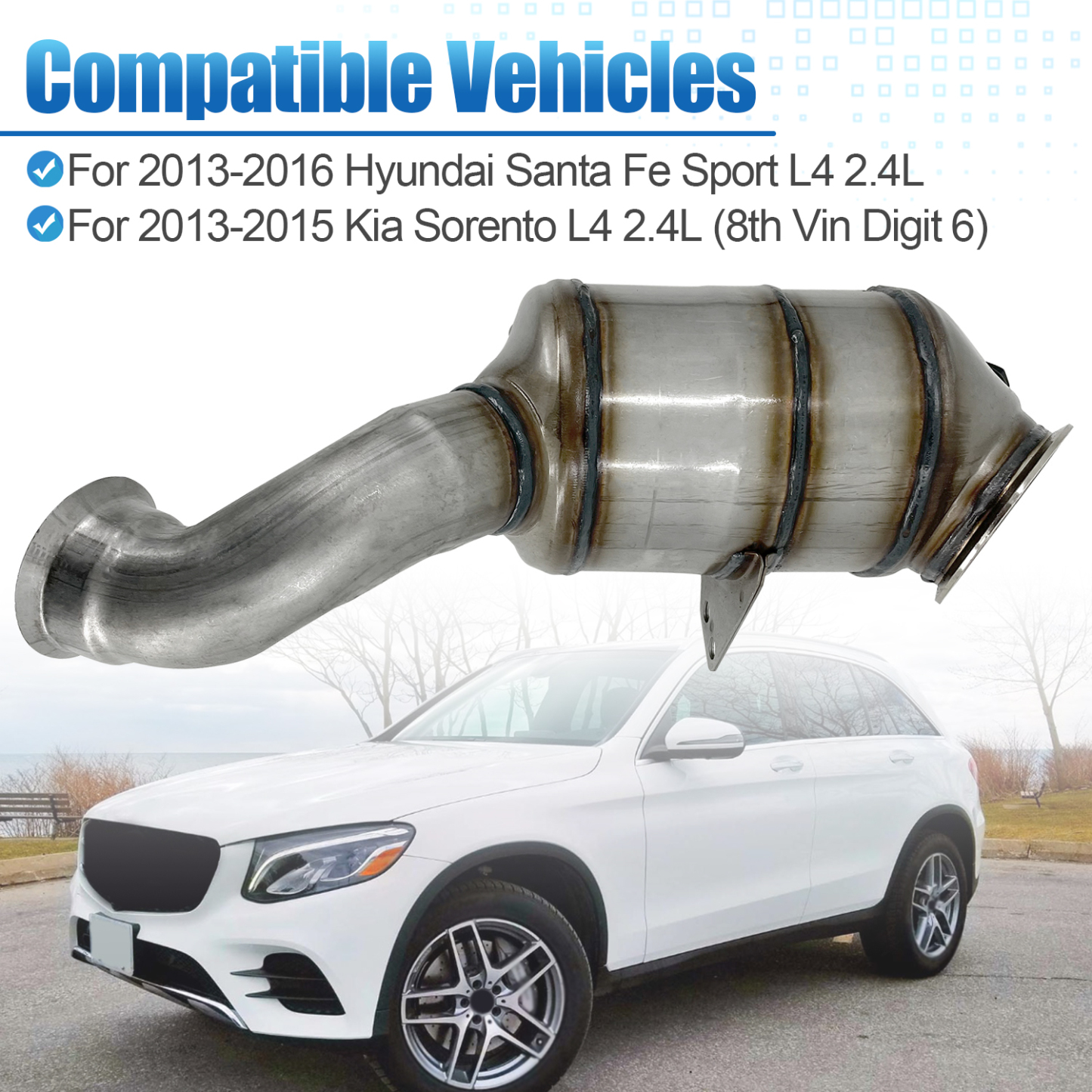 Front Catalytic Converter fit for 2015-2020 Mercedes-Benz C300 E300 GLC300 2.0L