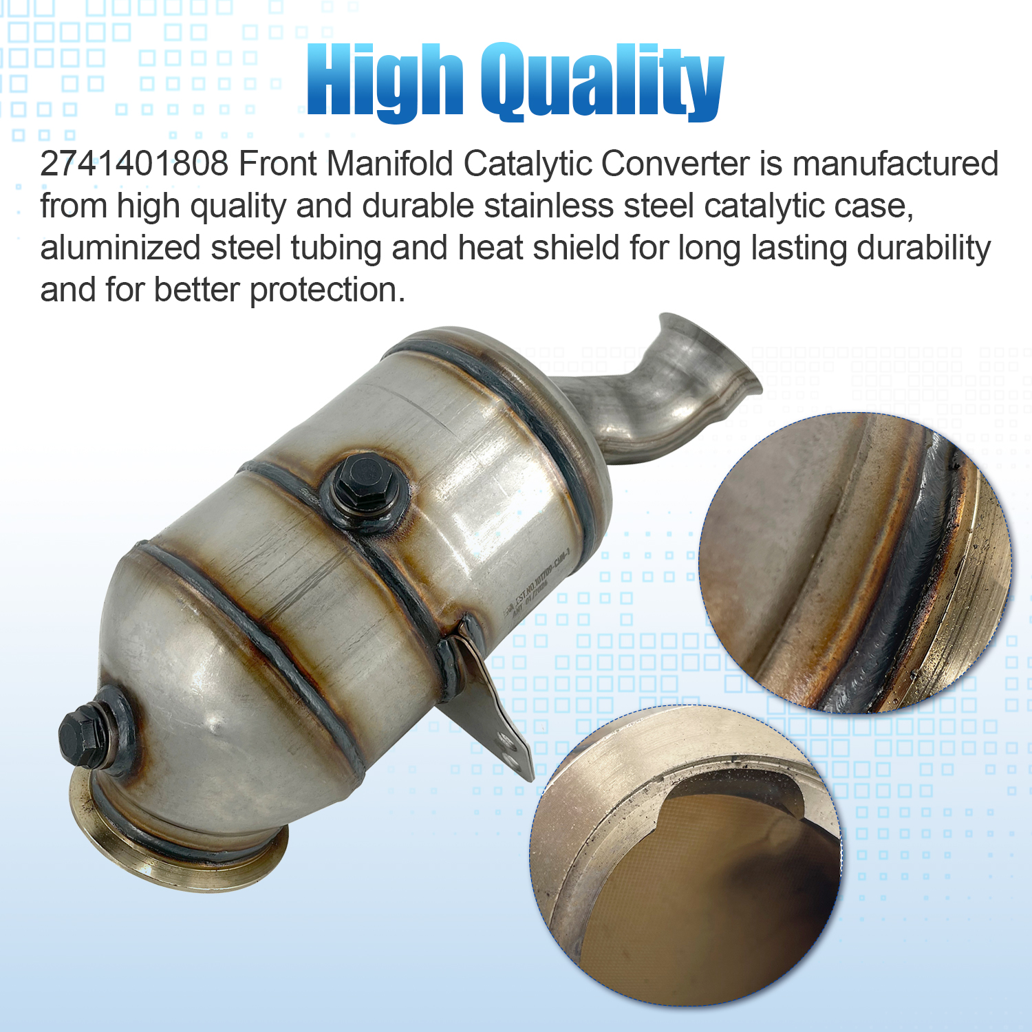 Front Catalytic Converter fit for 2015-2020 Mercedes-Benz C300 E300 GLC300 2.0L