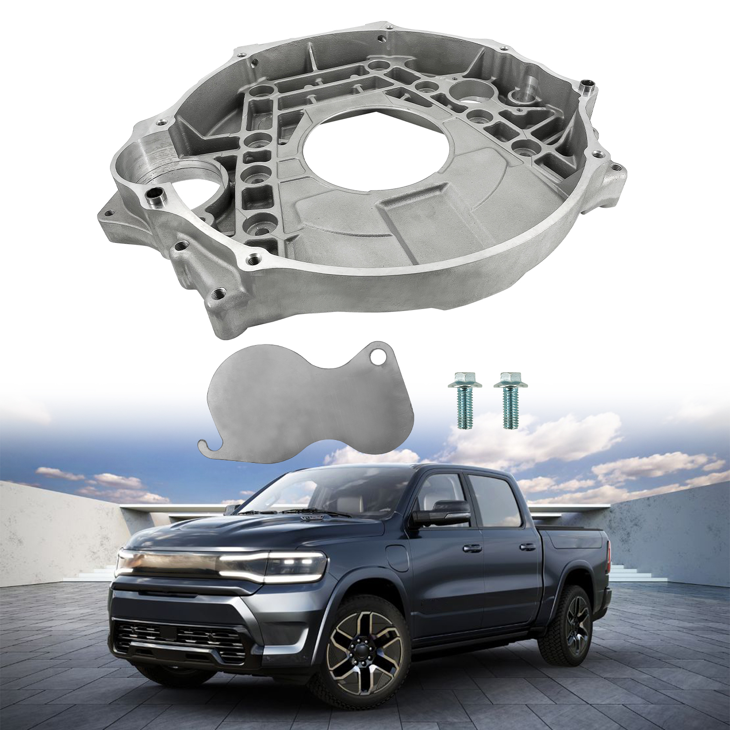 Transmission Adapter Plate fit for 2007-2024 Dodge 2500 3500, Replacement for Cummins 6.7L Diesel Engine 68RFE Trans Flywheel Bell Housing