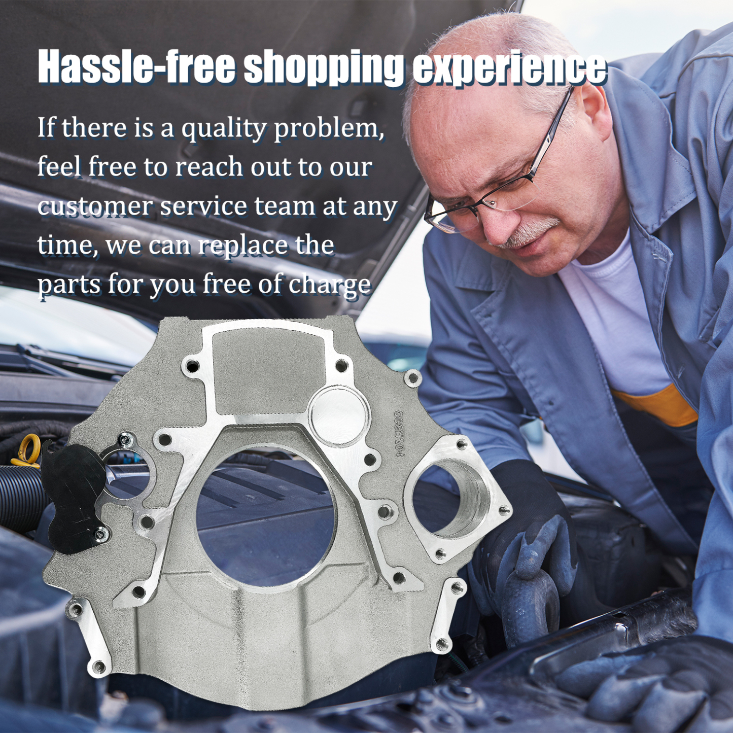 Transmission Adapter Plate fit for 2007-2024 Dodge 2500 3500, Replacement for Cummins 6.7L Diesel Engine 68RFE Trans Flywheel Bell Housing