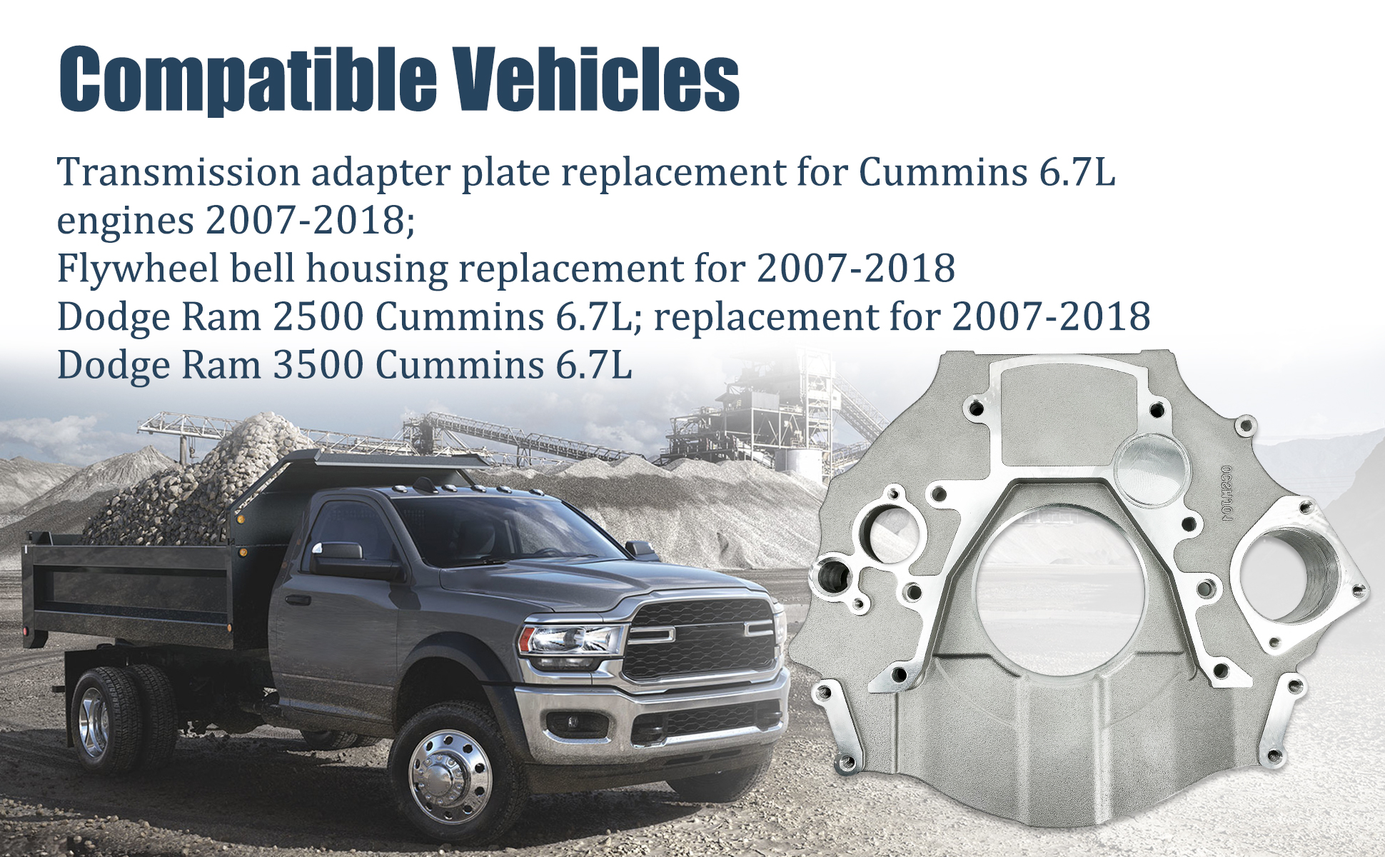 luftmeister Transmission Adapter Plate fit for 2007-2024 Dodge 2500 3500