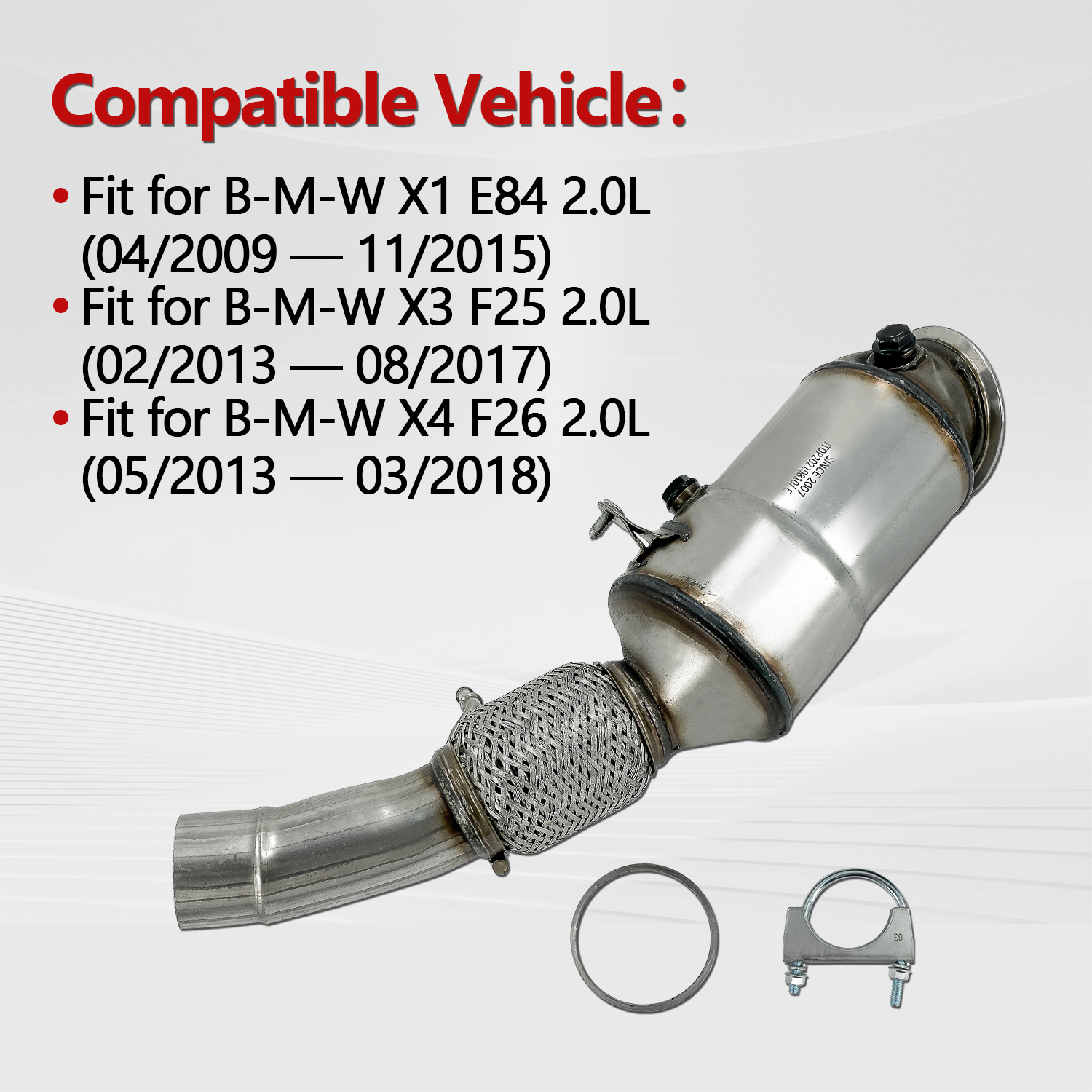 Catalytic Converter for BMW X3 F25 2013-2017, X1 E84 2009-2015, X4 F26 2013-2018 2.0L
