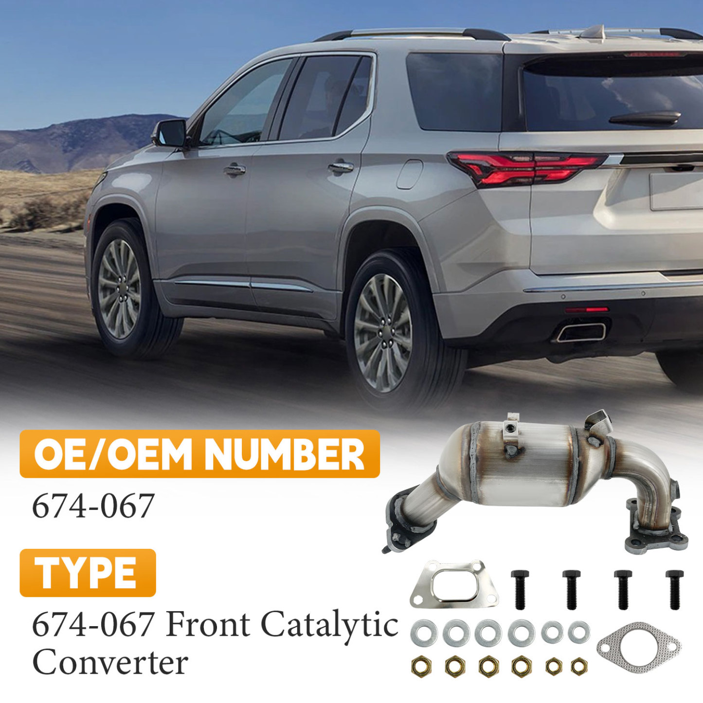 Front Catalytic Converter fit for 2018-2021 Chevy Traverse V6 3.6L, For 2018-2021 Buick Enclave V6 3.6L