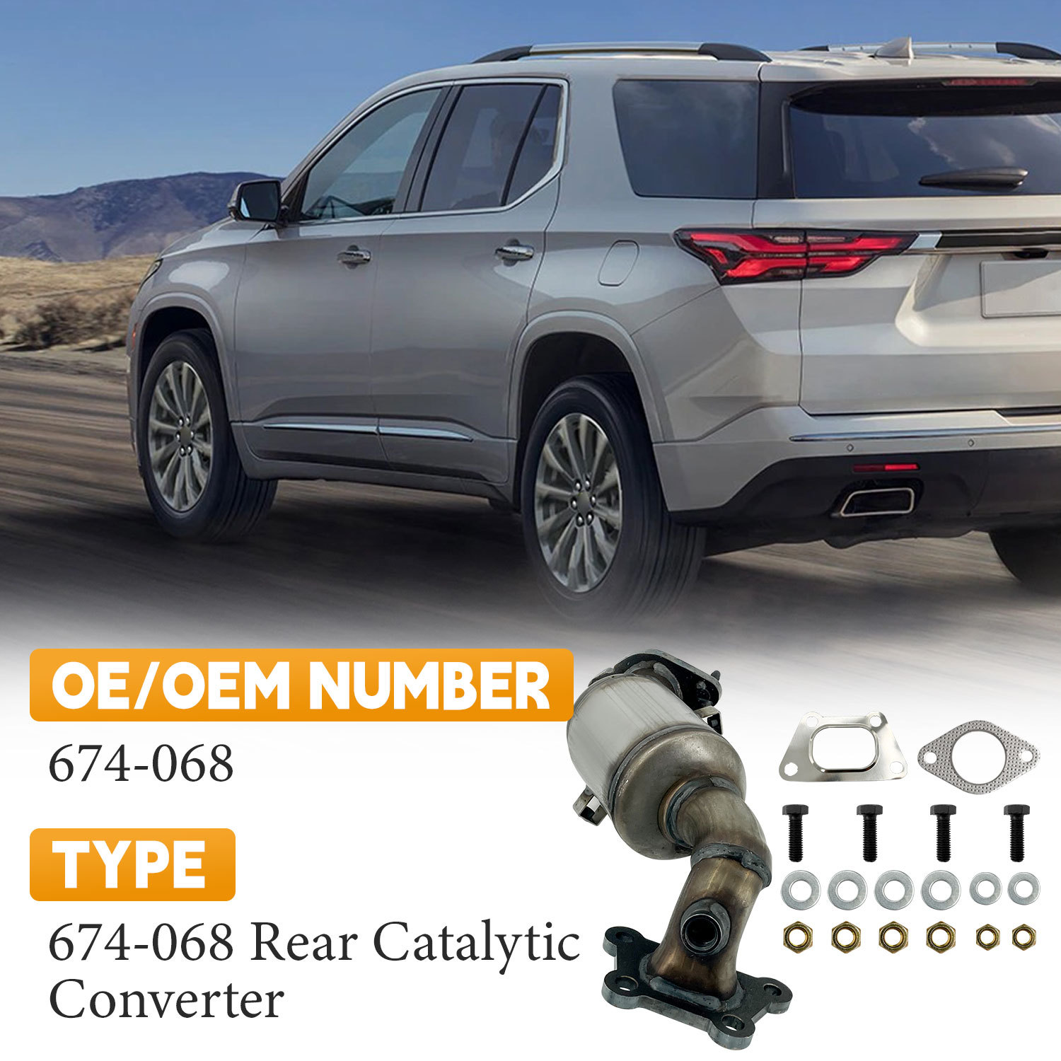 Rear Catalytic Converter fit for 2018-2023 Chevy Traverse V6 3.6L, For 2018-2024 Buick Enclave V6 3.6L