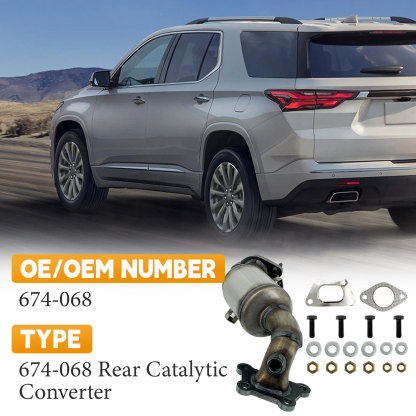 Rear Catalytic Converter fit for 2018-2023 Chevy Traverse V6 3.6L, For 2018-2024 Buick Enclave V6 3.6L