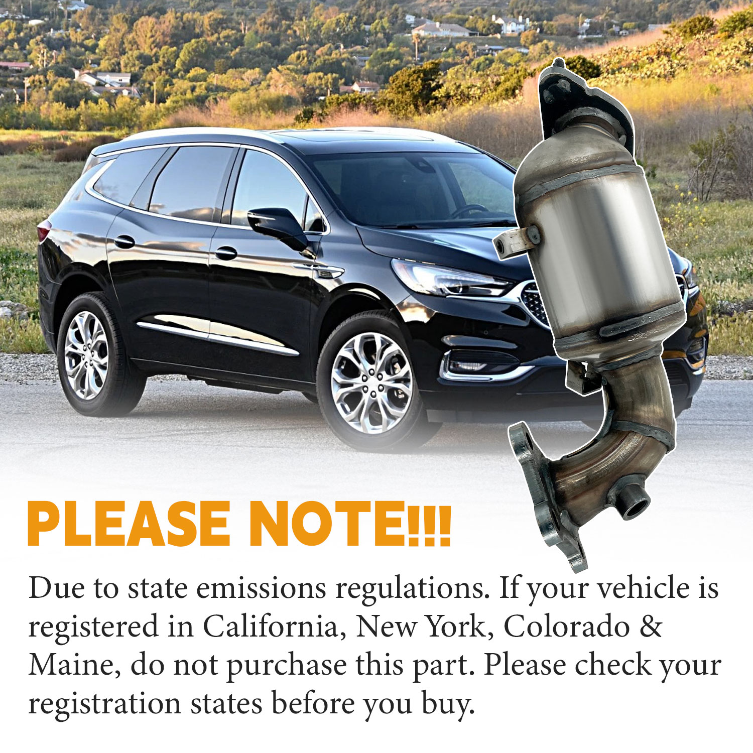 Rear Catalytic Converter fit for 2018-2023 Chevy Traverse V6 3.6L, For 2018-2024 Buick Enclave V6 3.6L