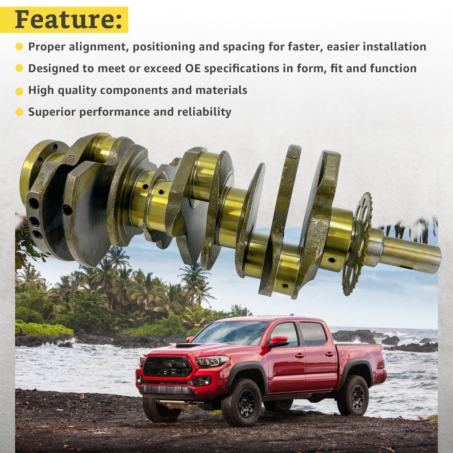 Crankshaft fit for Toyota 4Runner FJ Cruiser Tacoma Tundra 1GR-FE 4.0L 2005-2015