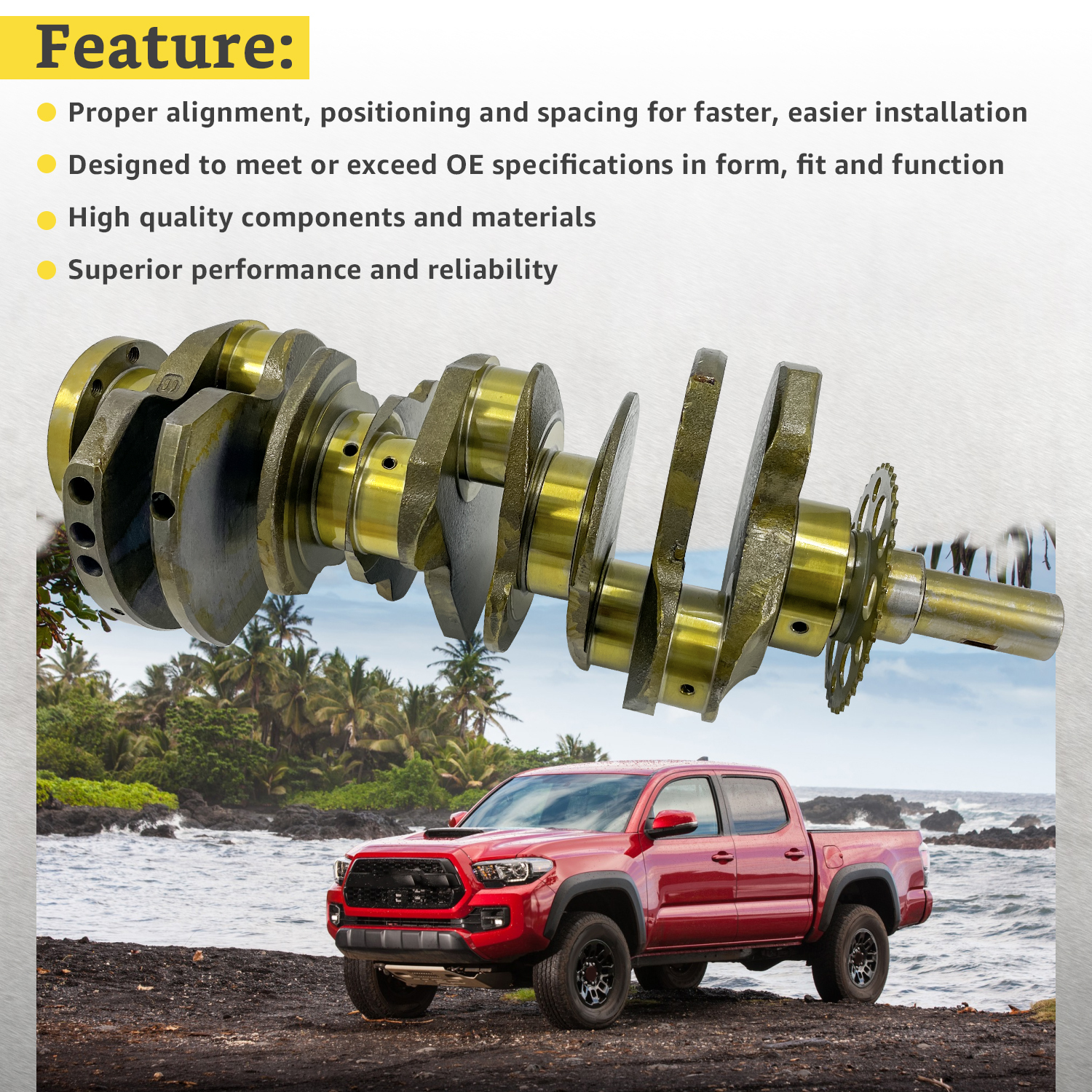 Crankshaft fit for Toyota 4Runner FJ Cruiser Tacoma Tundra 1GR-FE 4.0L 2005-2015