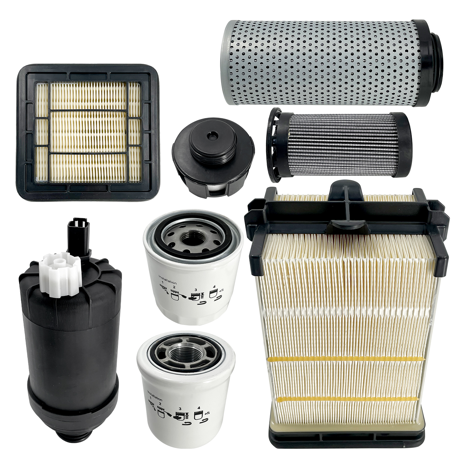Complete Maintenance Service Filter Kit 8 in 1 for Bobcat S450 S510 S530 S550 S570 S590 S595 S630 S650 T450 T550 T590 T595 T630 T650