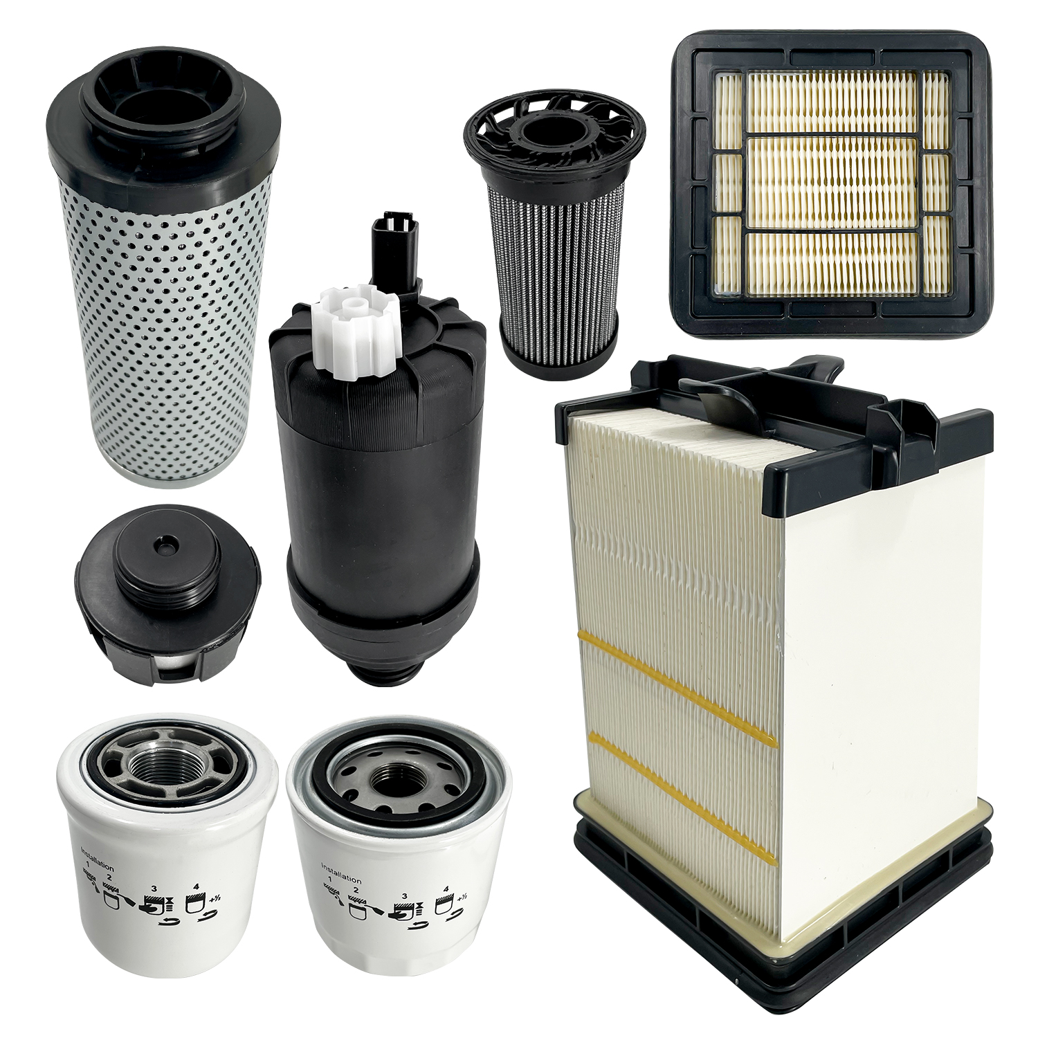 Complete Maintenance Service Filter Kit 8 in 1 for Bobcat S450 S510 S530 S550 S570 S590 S595 S630 S650 T450 T550 T590 T595 T630 T650